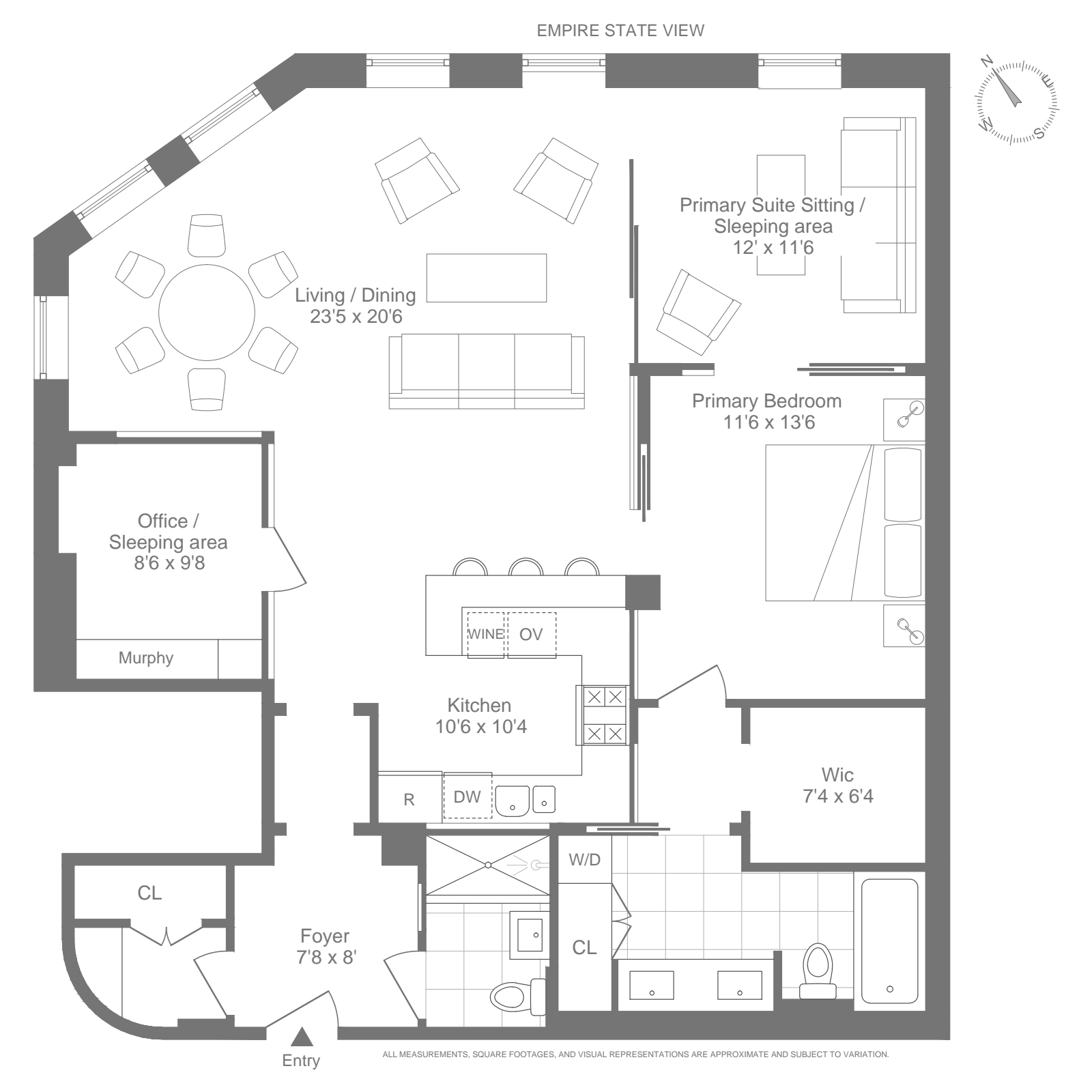 Floorplan for 1200 Broadway, 4G