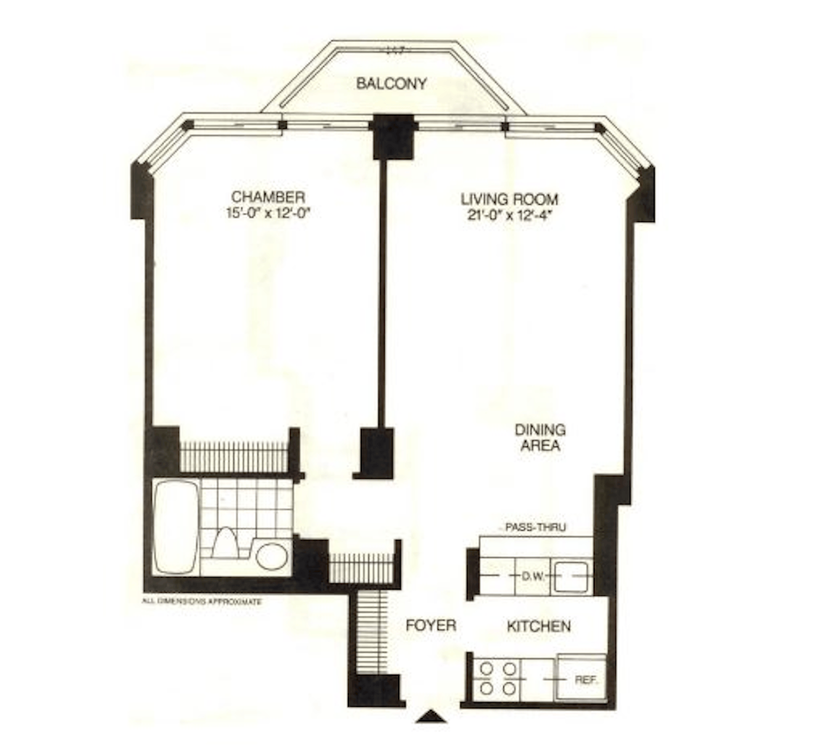 Floorplan for 500 West 43rd Street, 8D