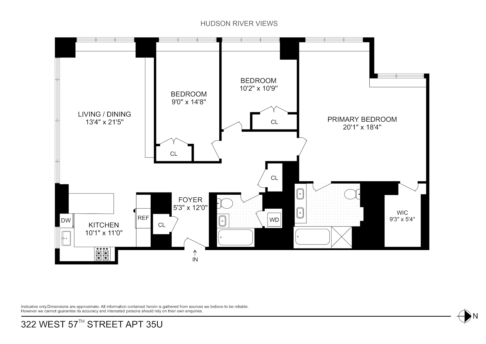 Floorplan for 322 West 57th Street, 35U1