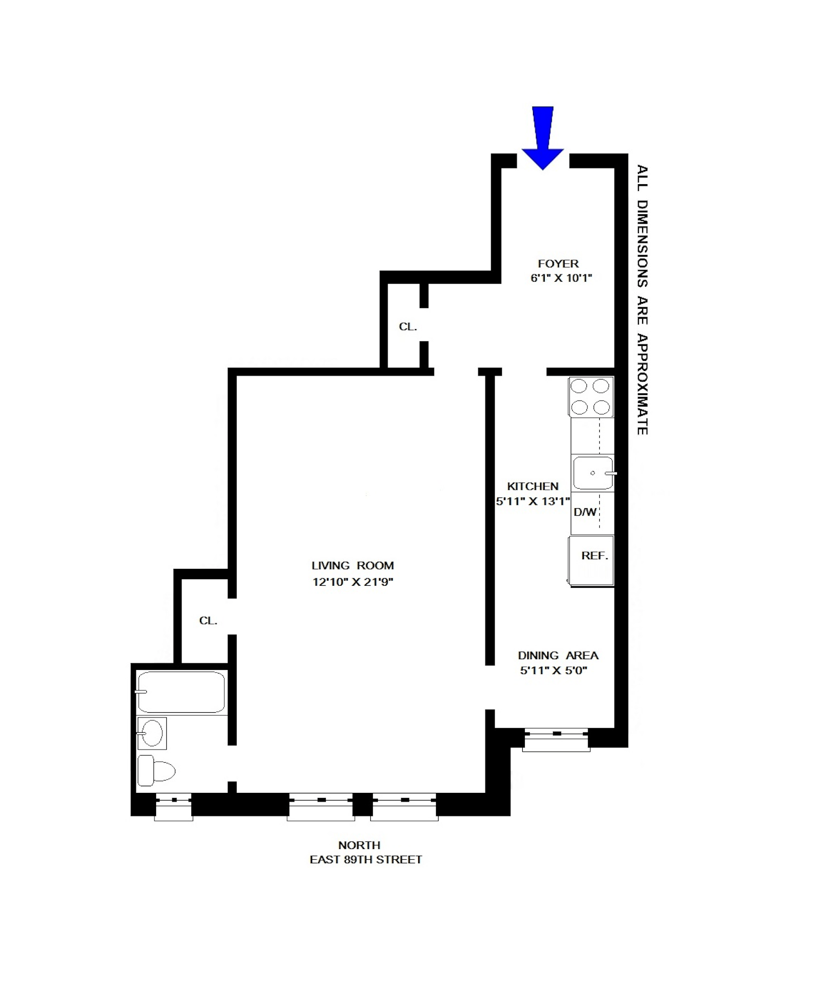 Floorplan for 120 East 89th Street, 6F