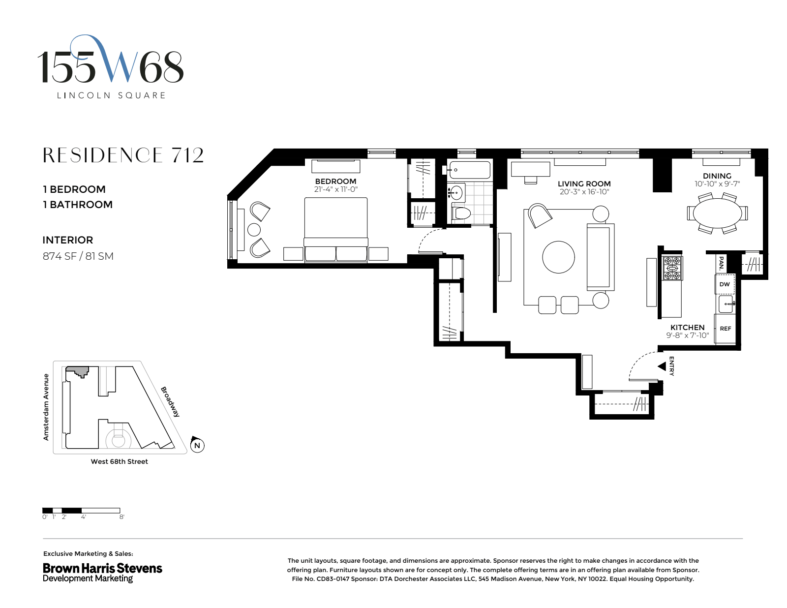 Floorplan for 155 West 68th Street, 712