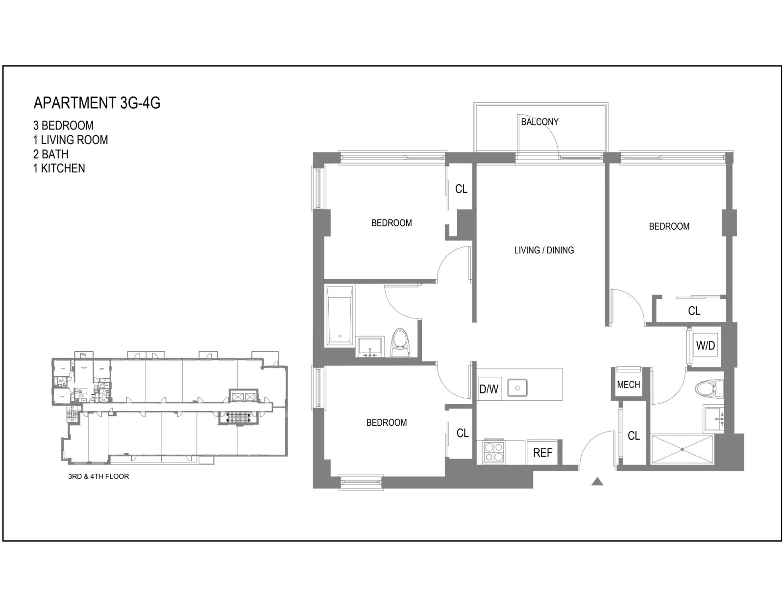 Floorplan for 595 Baltic Street, 3/G