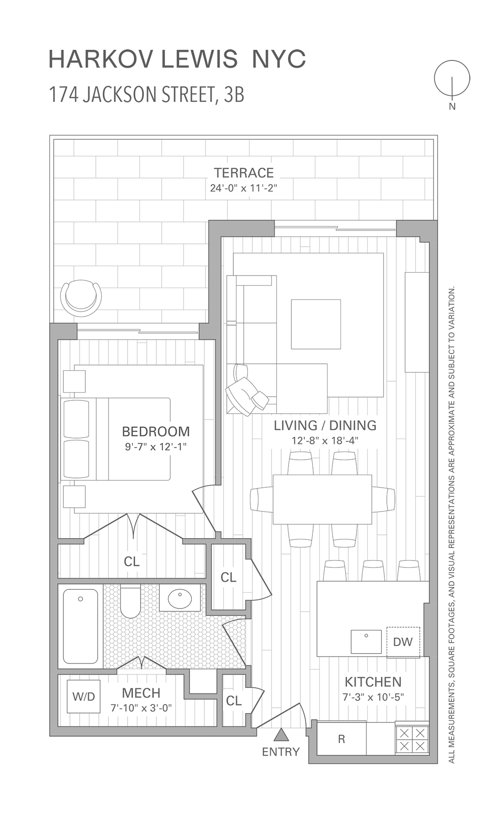 Floorplan for 174 Jackson Street, 3B