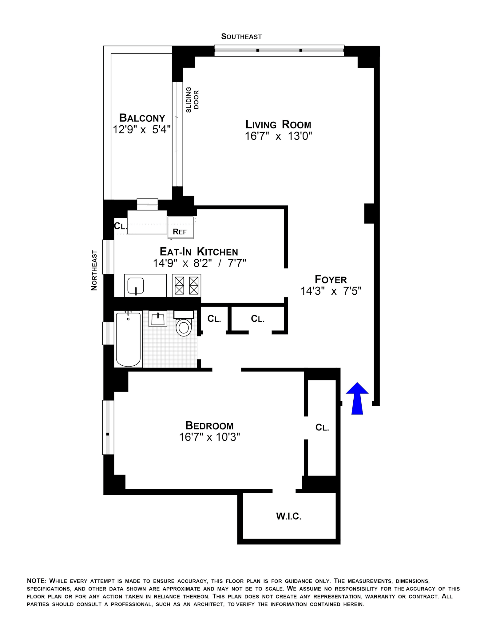 Floorplan for 417 Grand Street, D1403