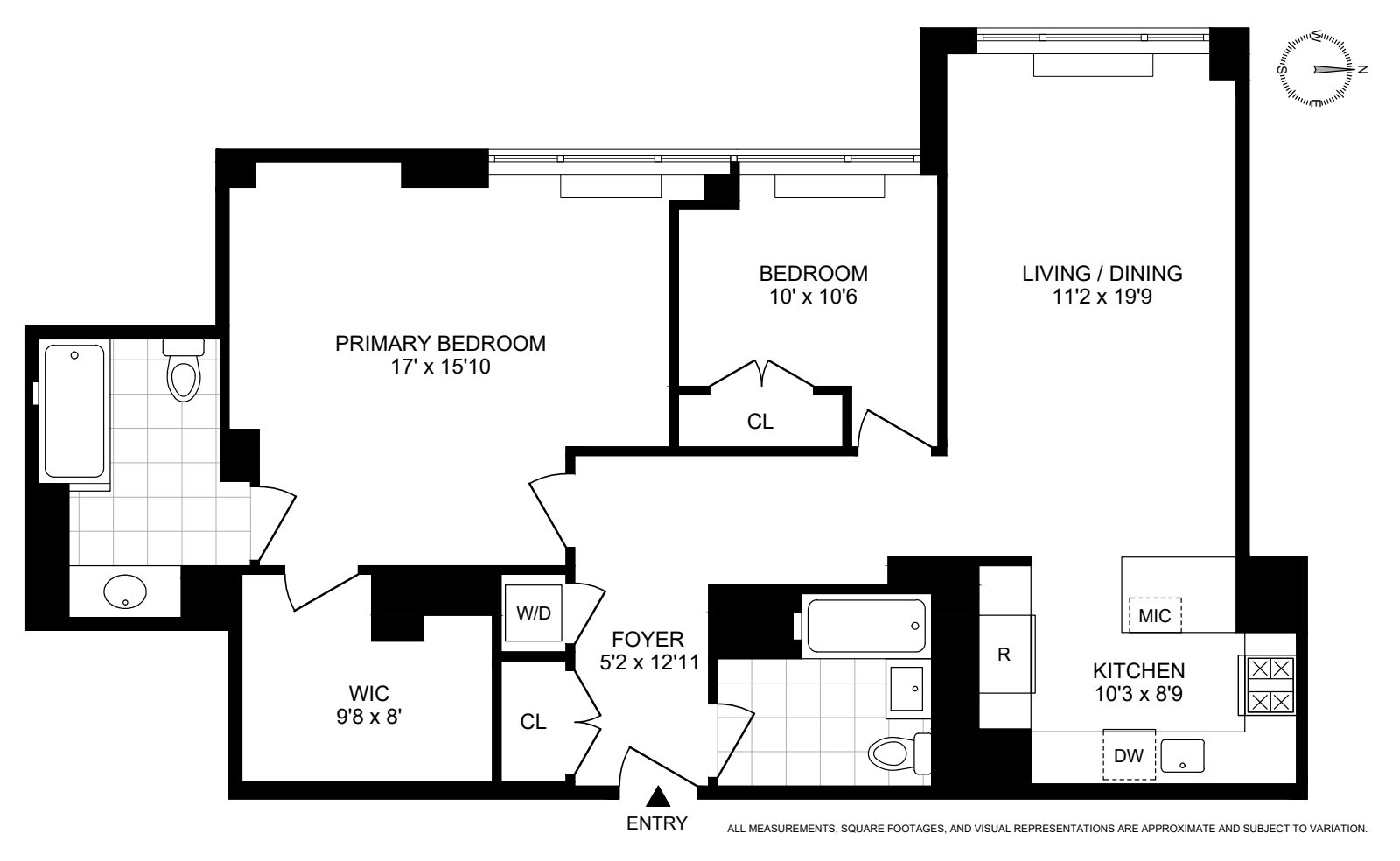 Floorplan for 322 West 57th Street, 39F