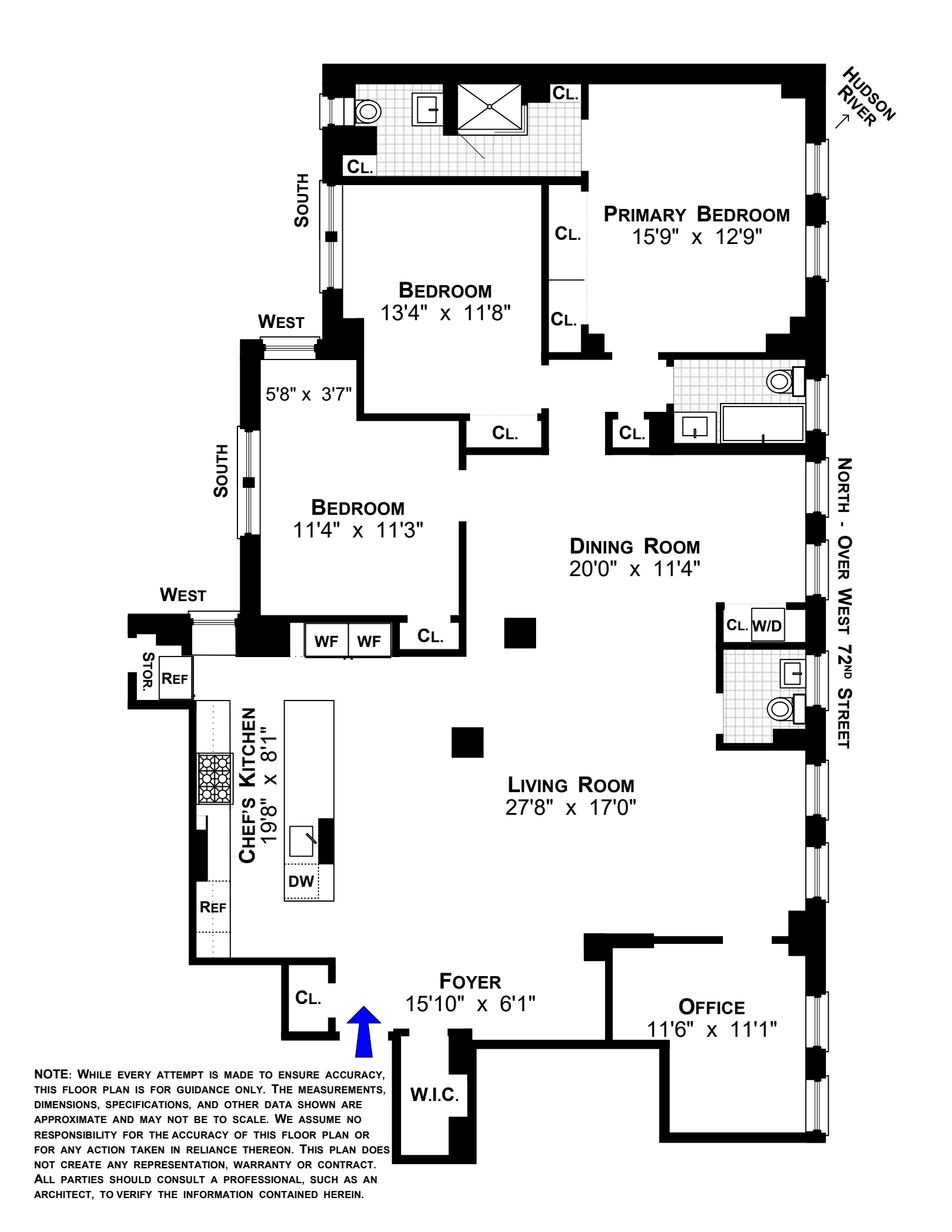 Floorplan for 310 West 72nd Street, 3FE