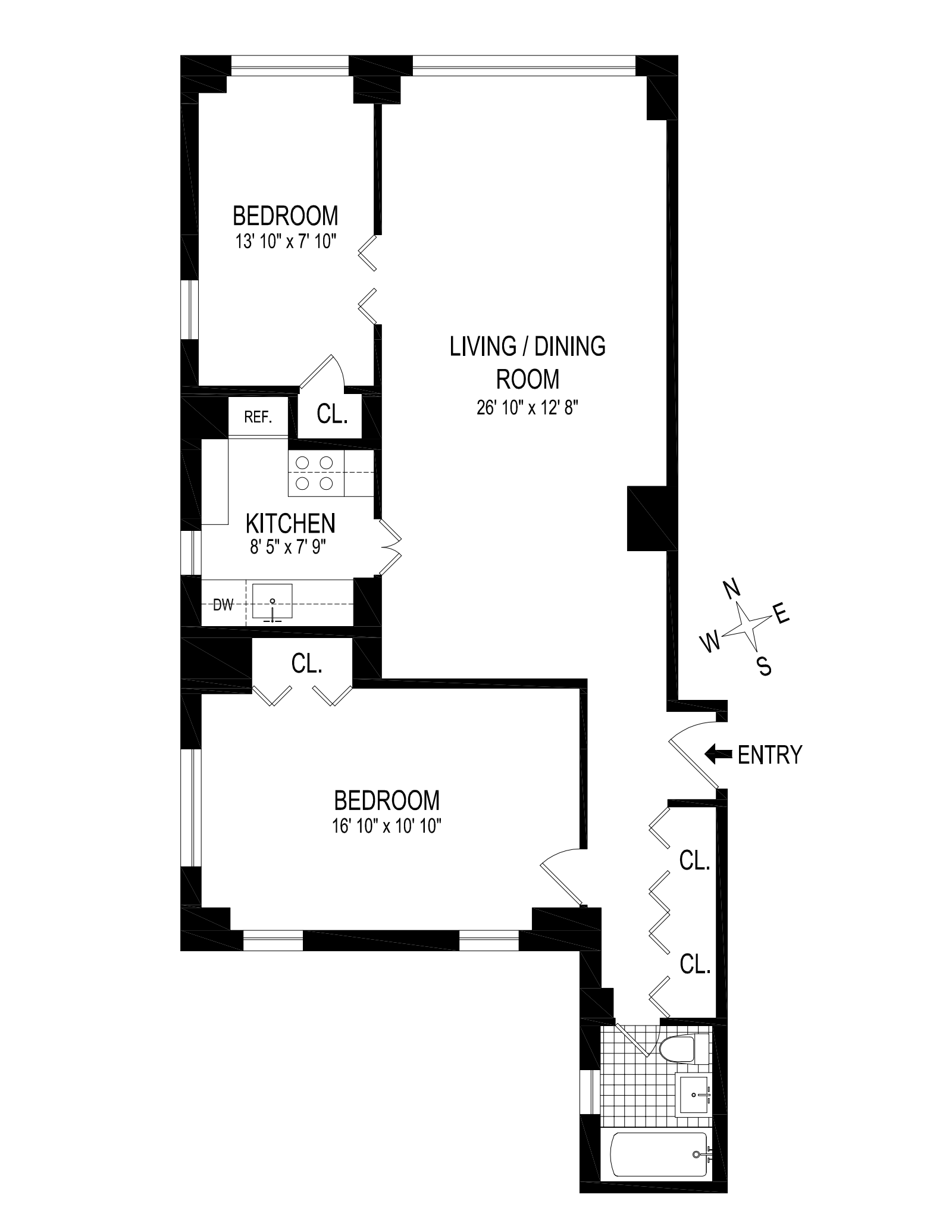 Floorplan for 444 East 75th Street, 2A