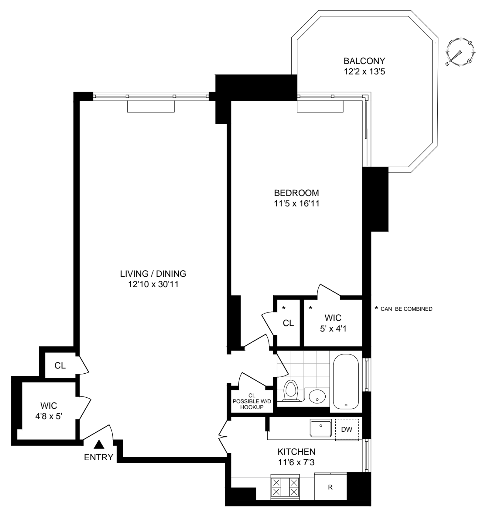 Floorplan for 300 East 74th Street, 25B