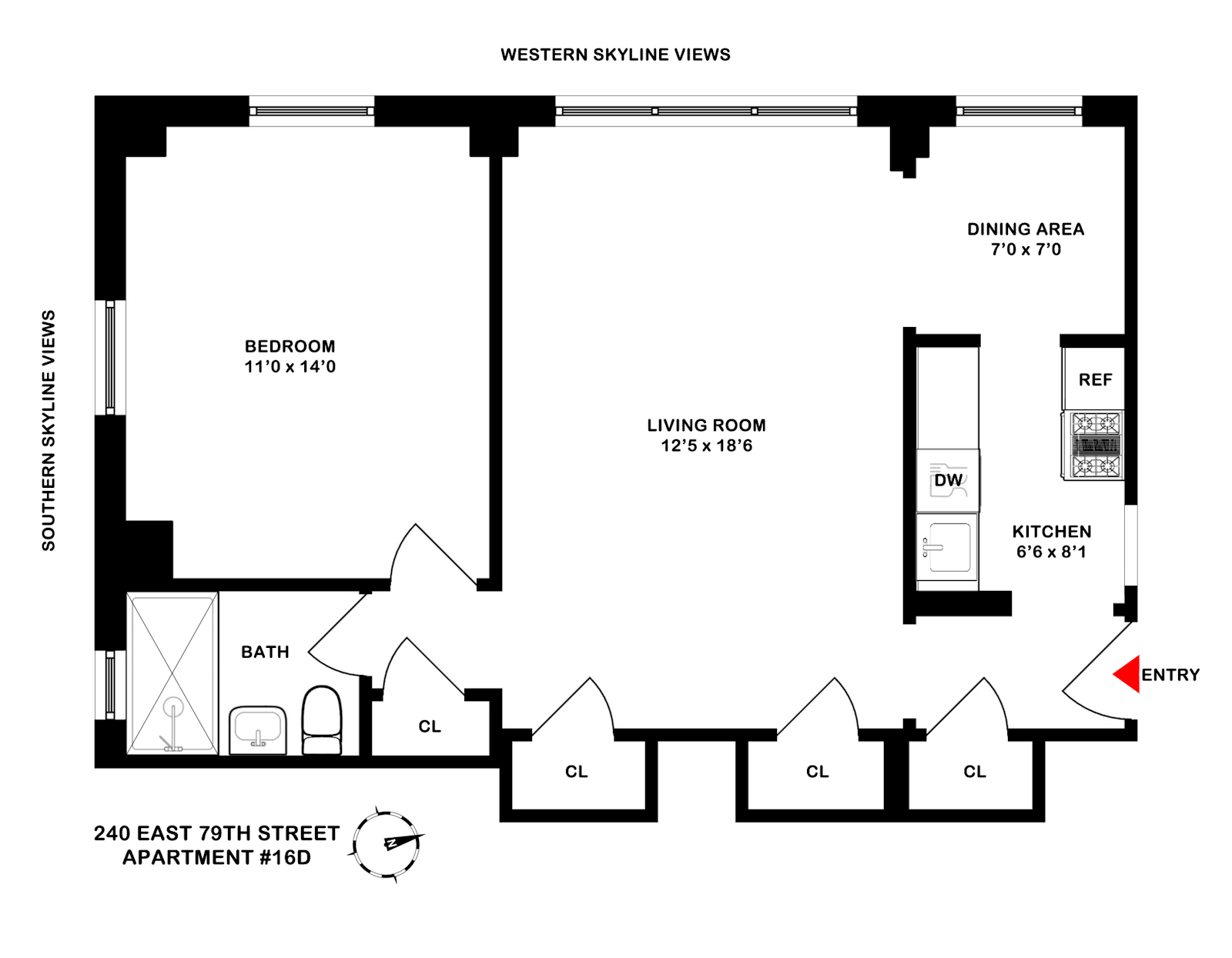 Floorplan for 240 East 79th Street, 16D