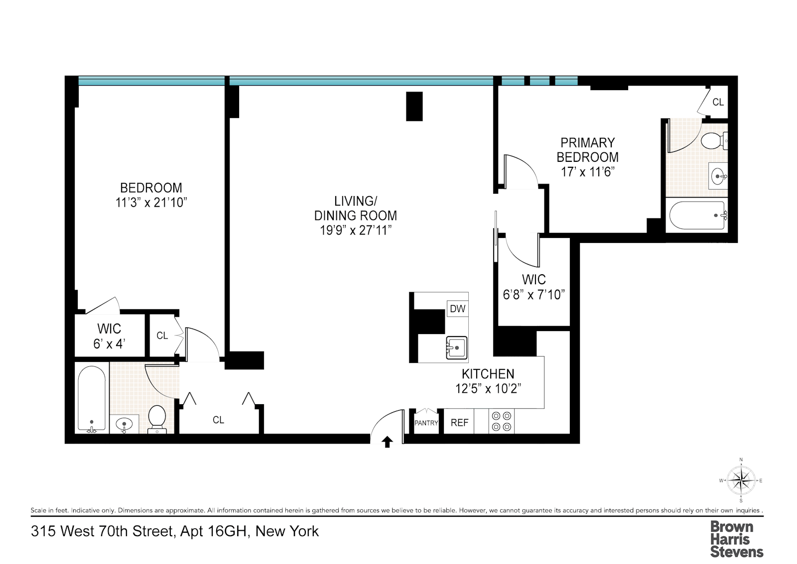 Floorplan for 315 West 70th Street, 16GH