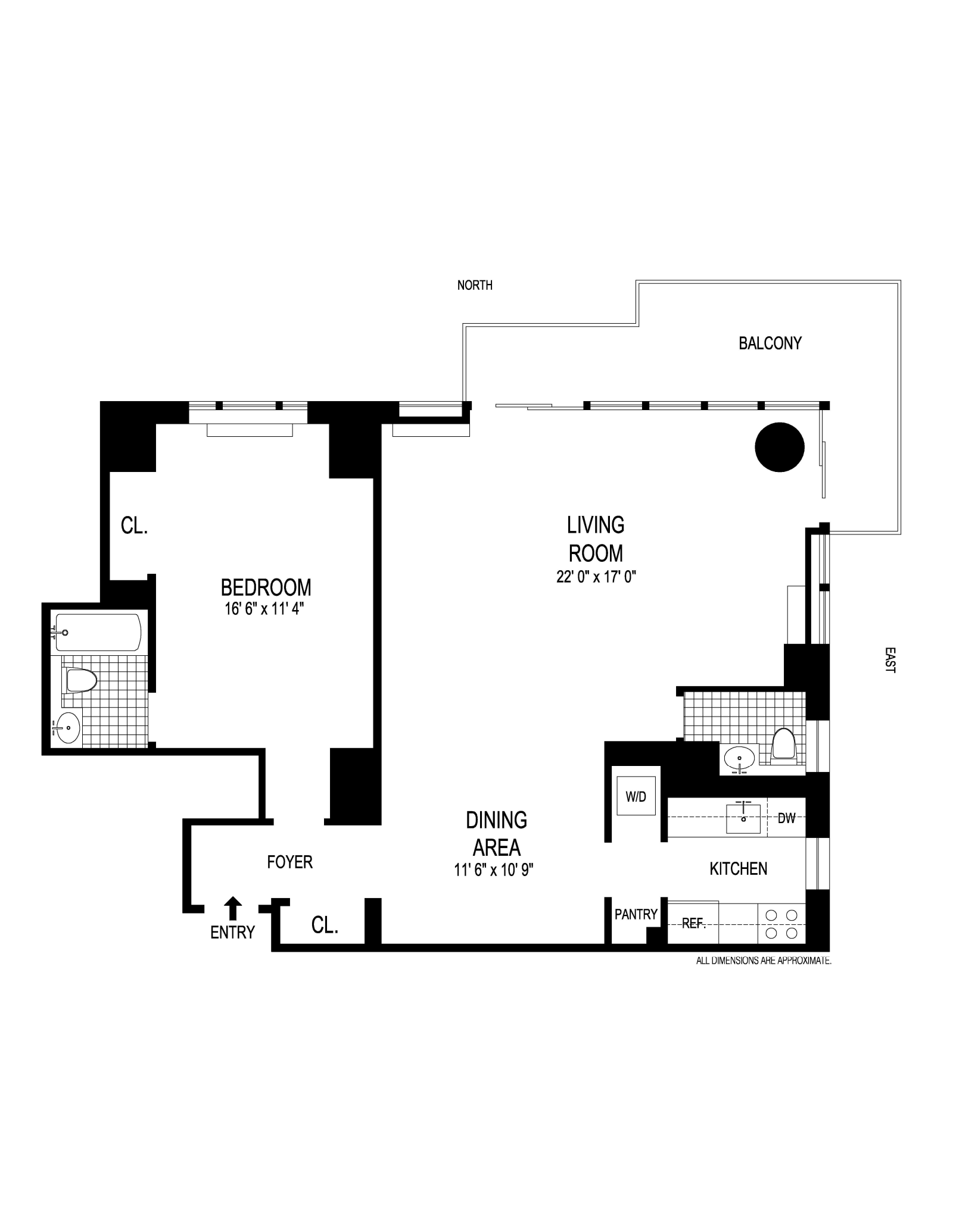 Floorplan for 161 West 61st Street, 33F