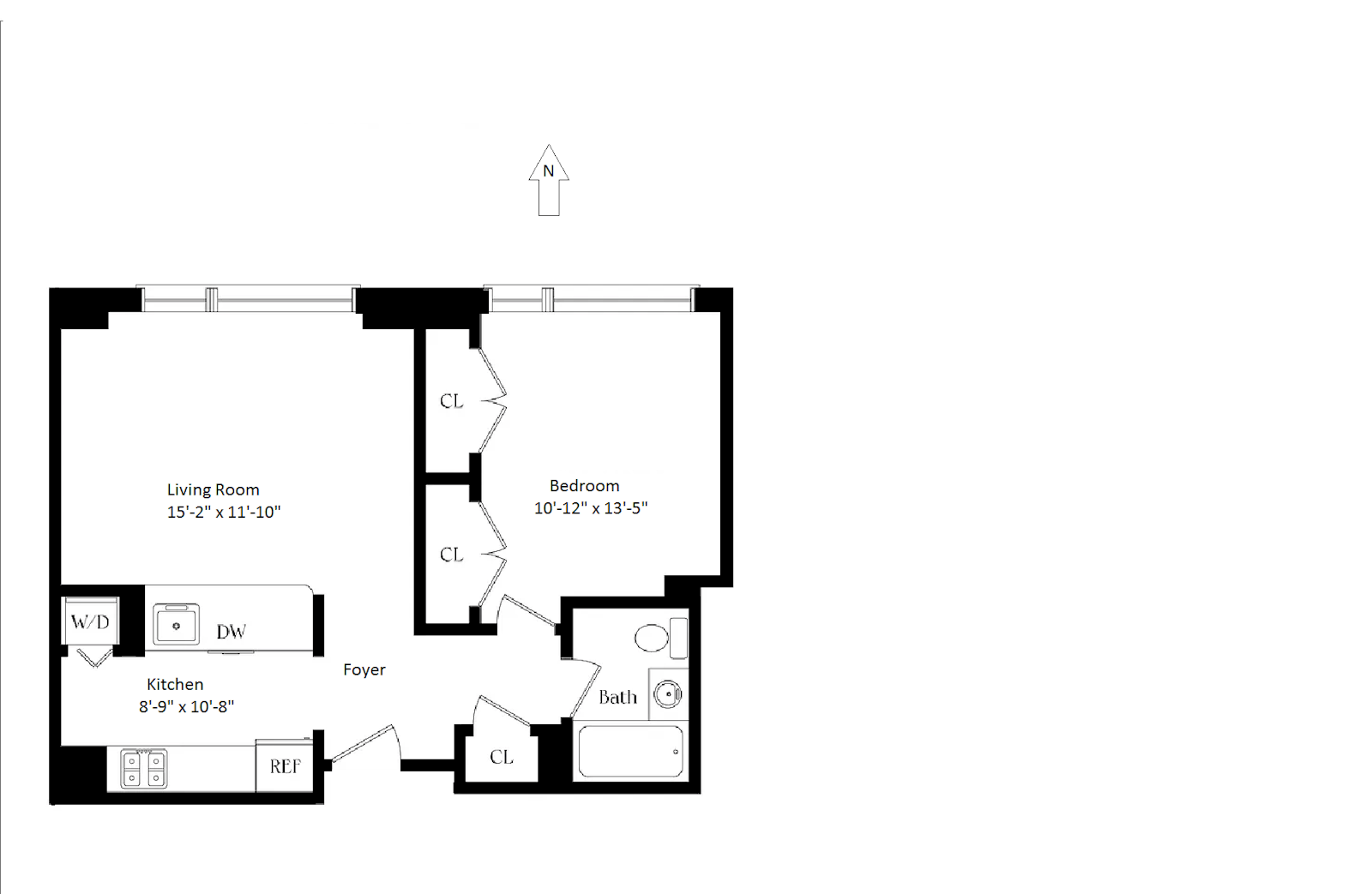 Floorplan for 1965 Broadway, 14J