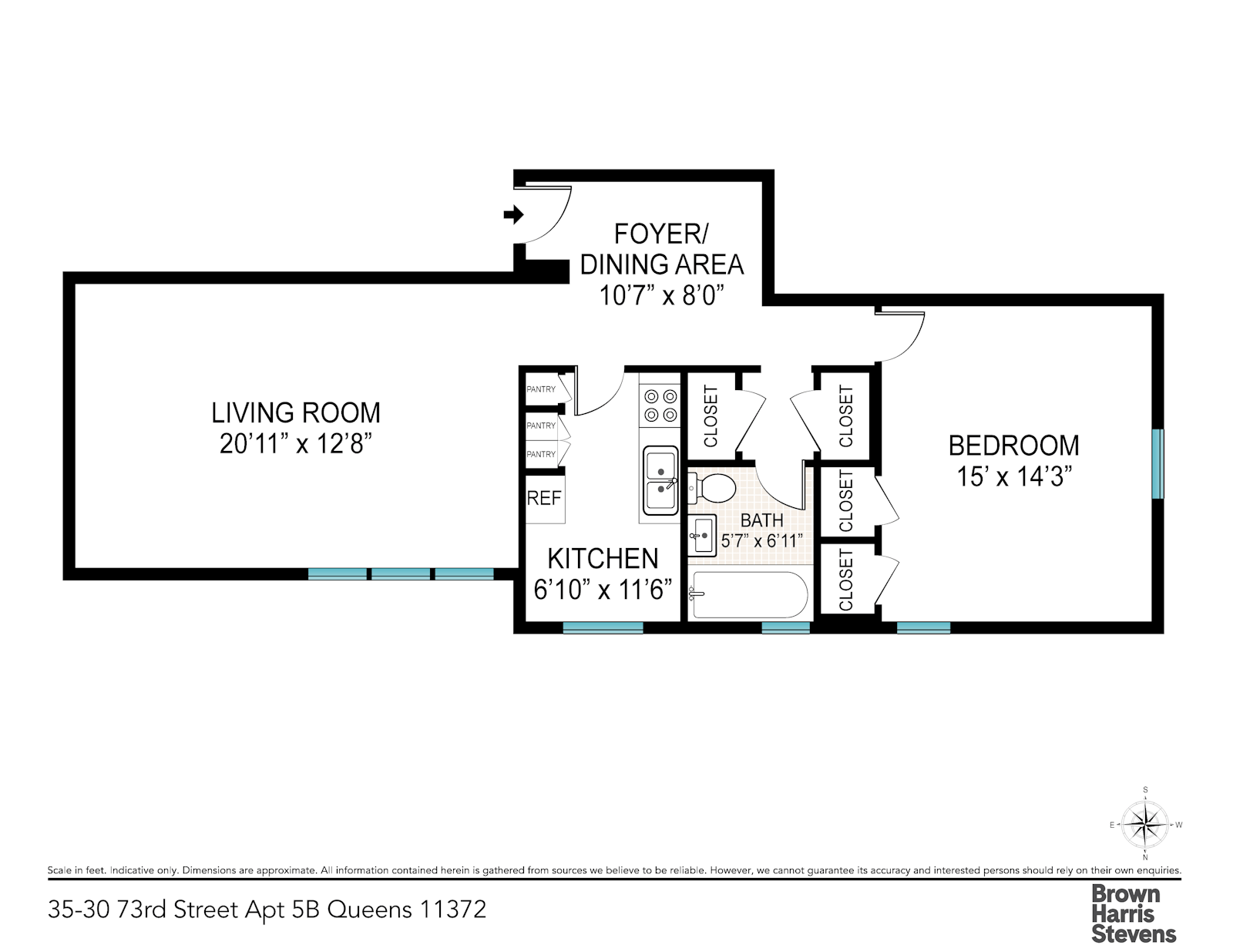 Floorplan for 35-30 73rd Street, 5B