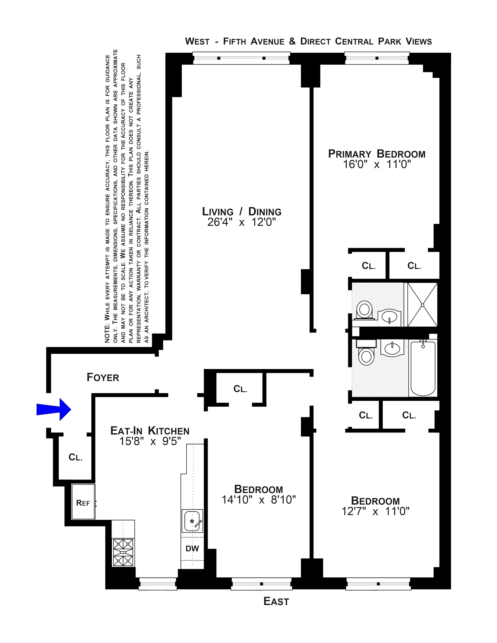 Floorplan for 1270 Fifth Avenue, 1T