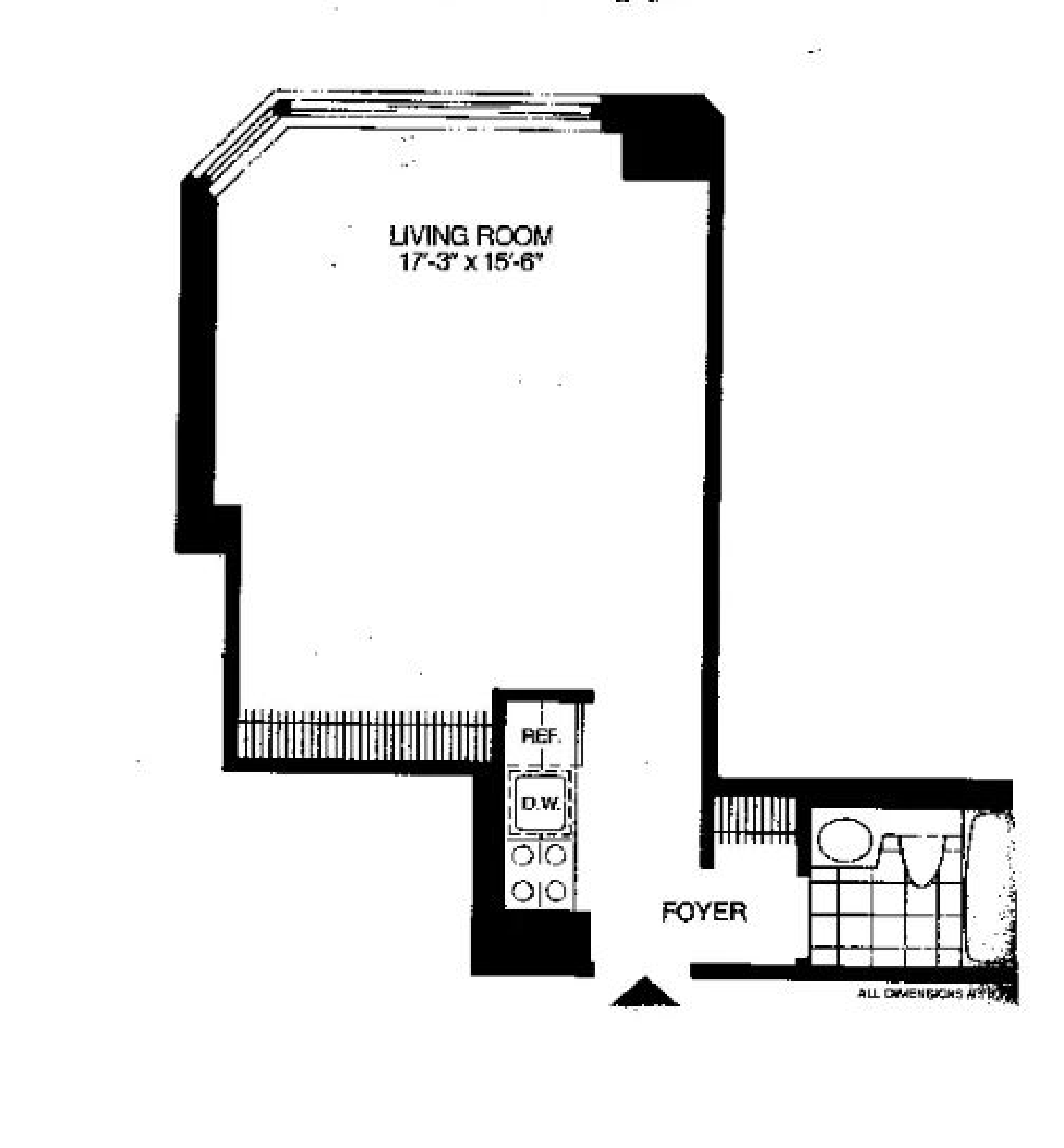 Floorplan for 500 West 43rd Street, 19D