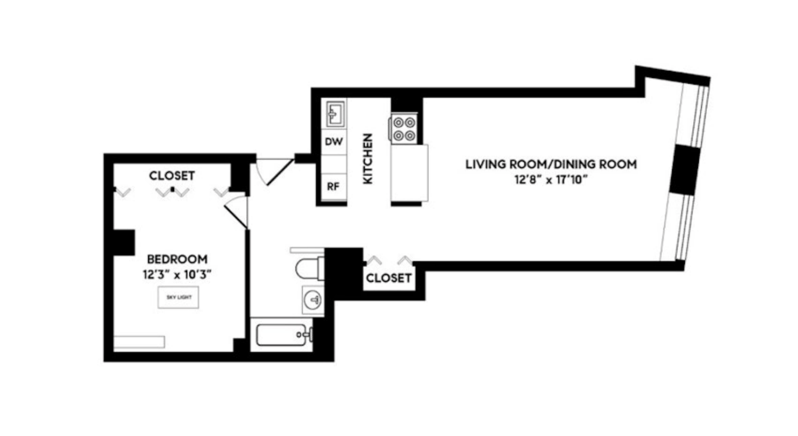 Floorplan for 99 John Street, 403