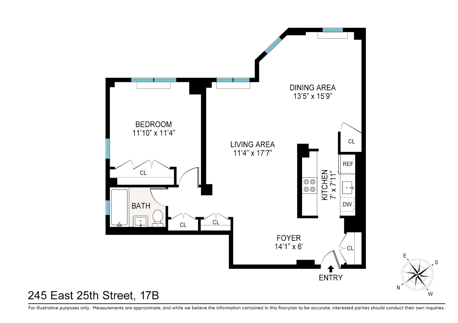 Floorplan for 245 East 25th Street, 17B