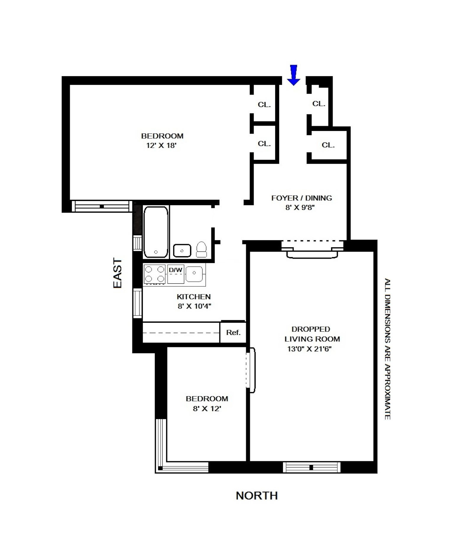 Floorplan for 310 East 75th Street, 1H