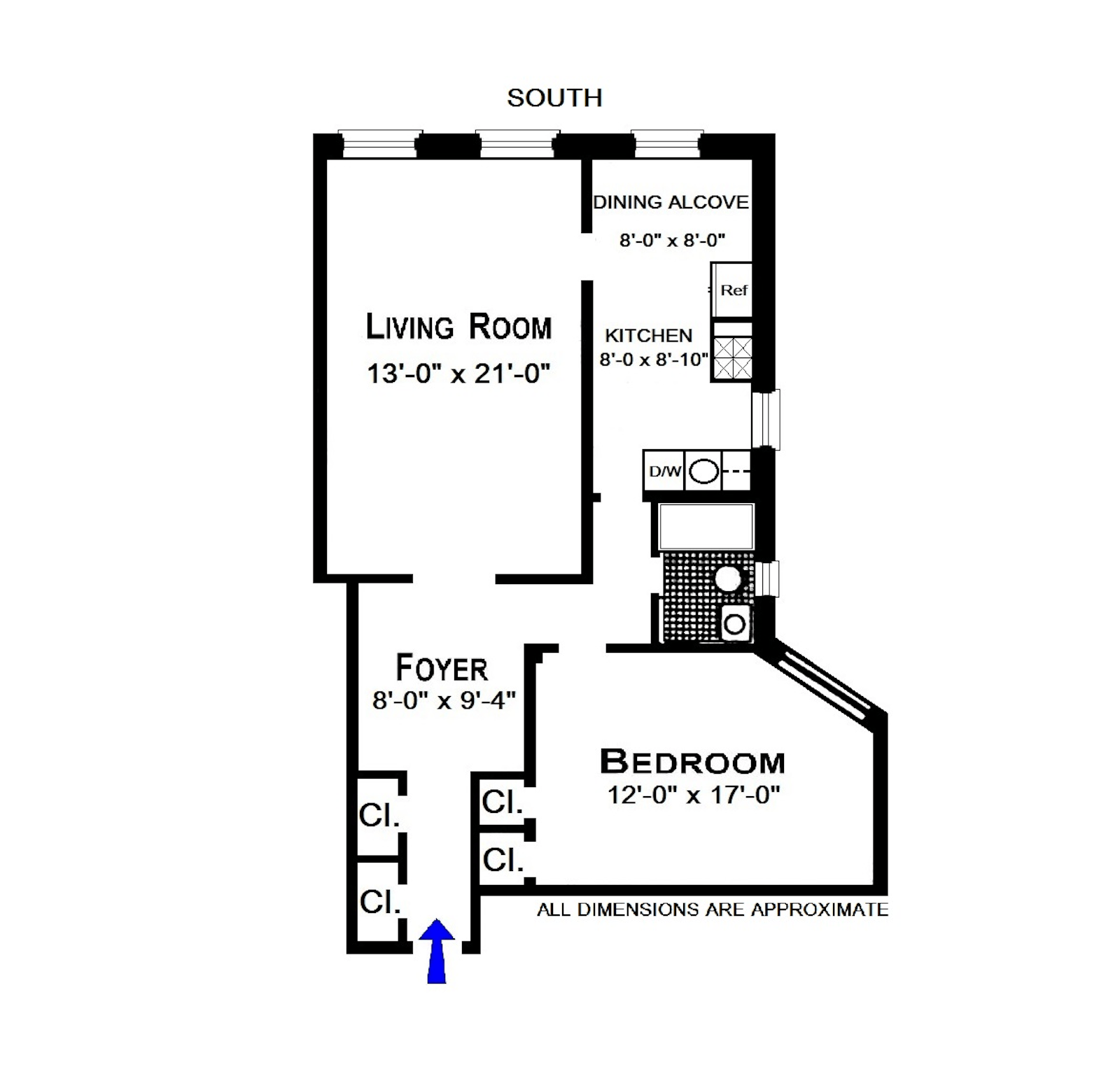 Floorplan for 310 East 75th Street, 1C