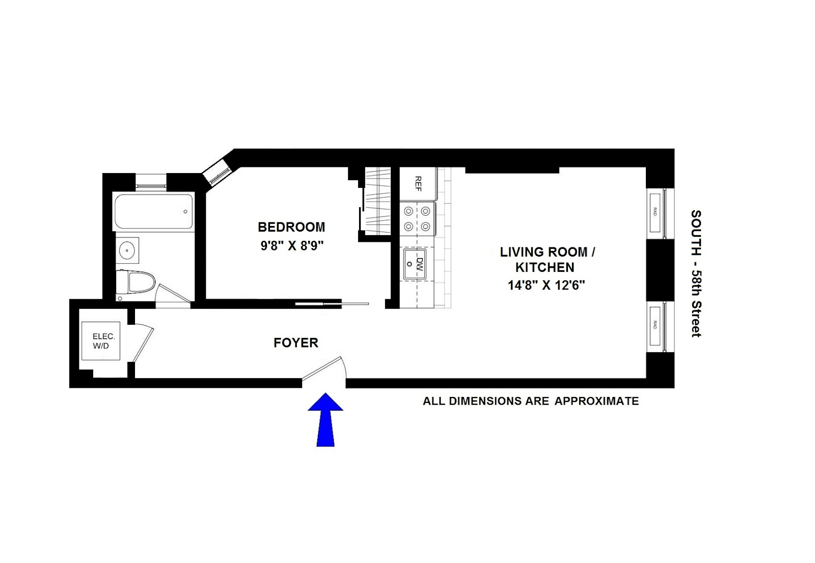 Floorplan for 347 East 58th Street, 1F