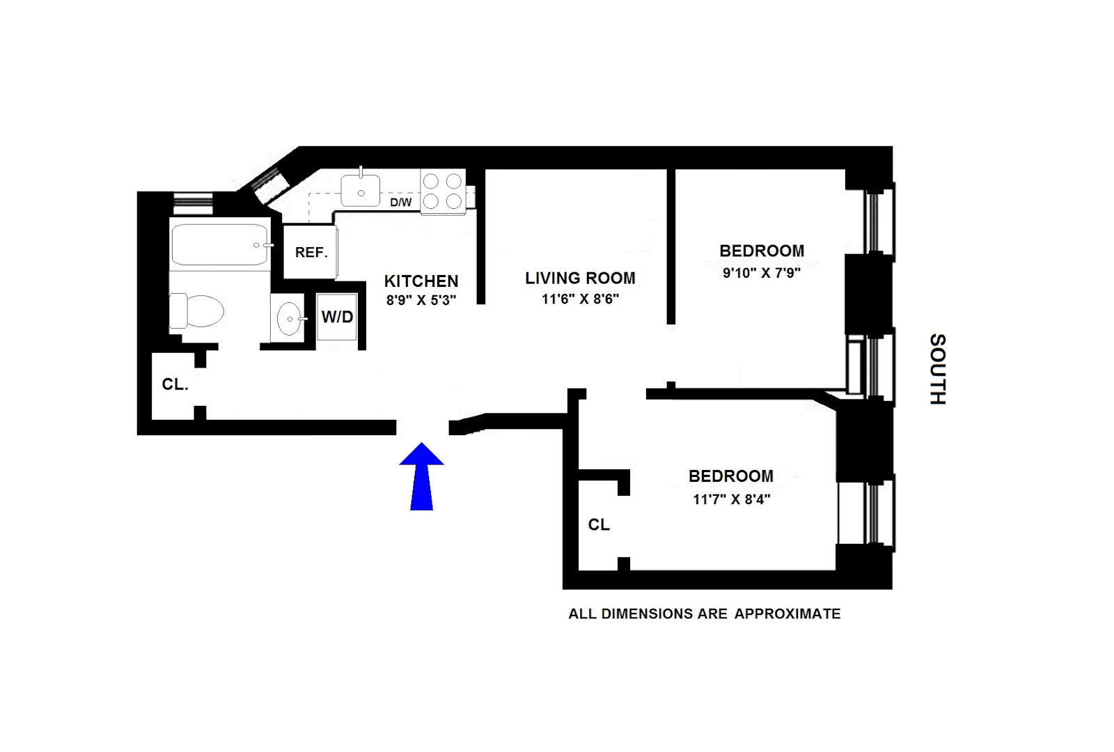 Floorplan for 347 East 58th Street, 2F