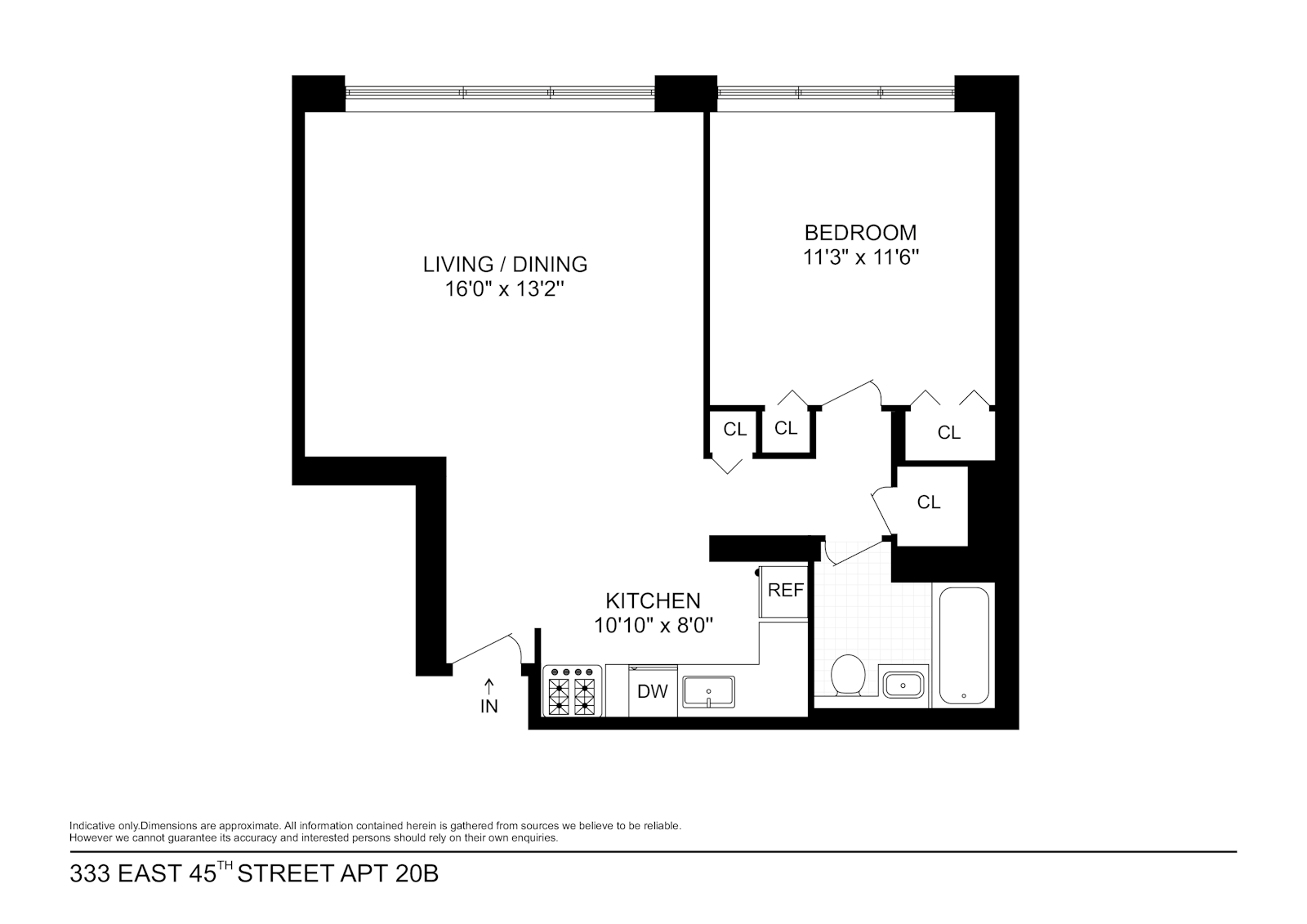 Floorplan for 333 East 45th Street, 20B