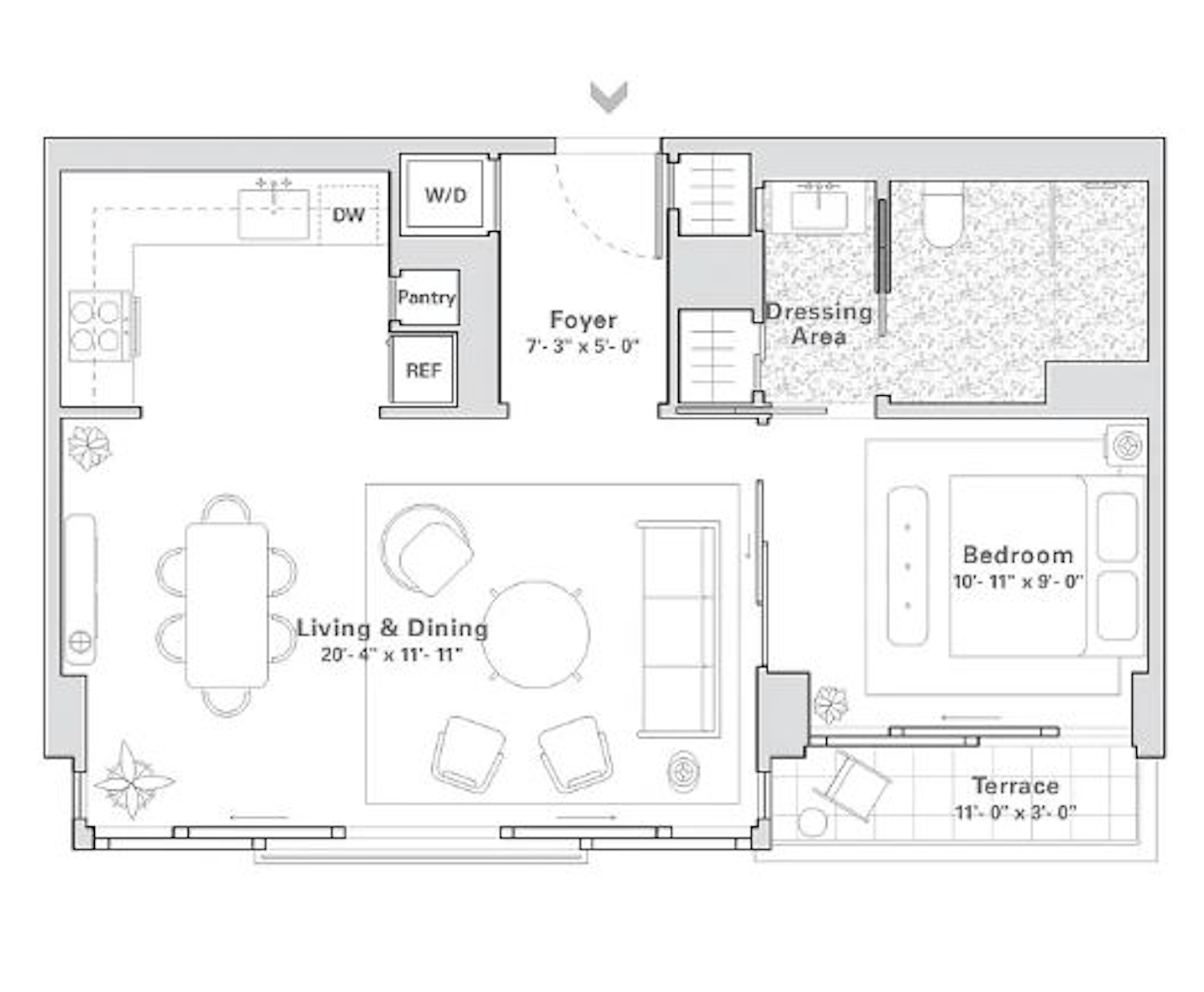 Floorplan for 547 West 47th Street, PH7