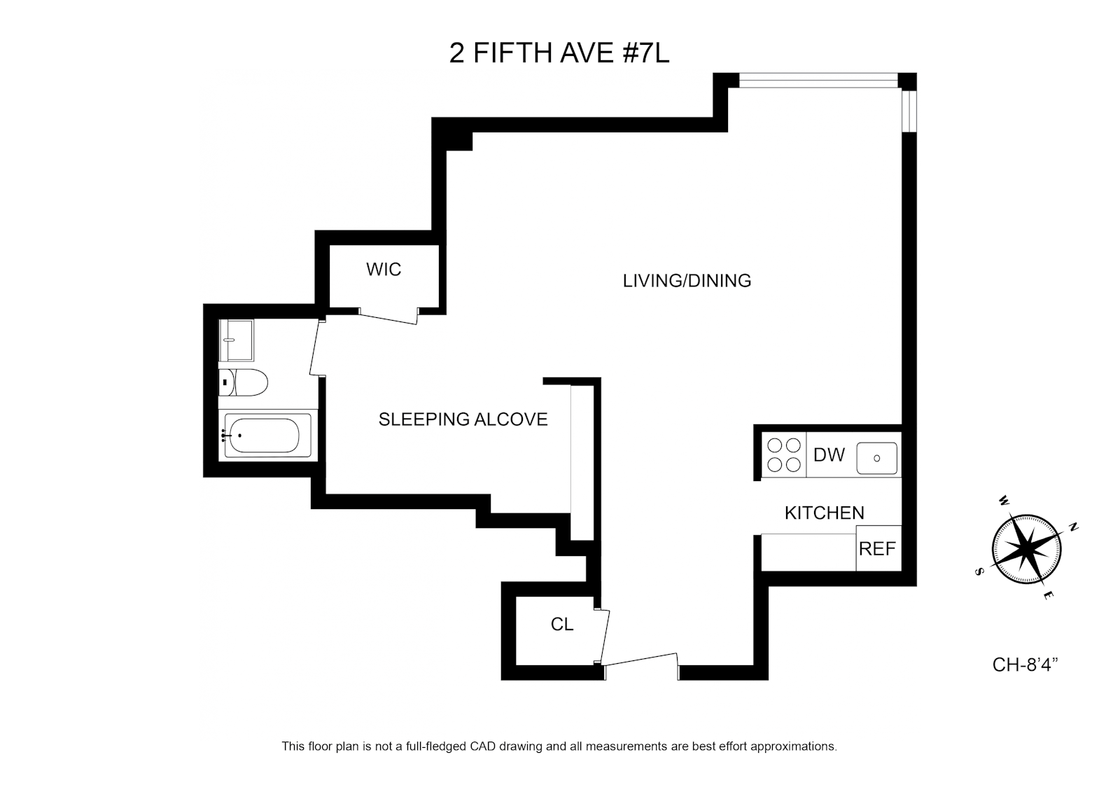 Floorplan for 2 Fifth Avenue, 7L