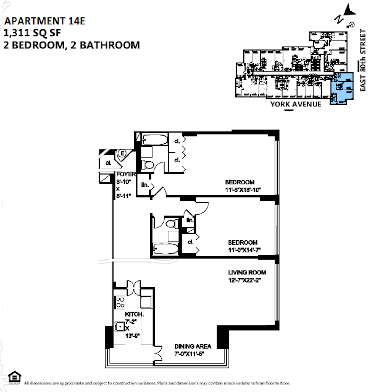 Floorplan for 445 East 80th Street, 14E