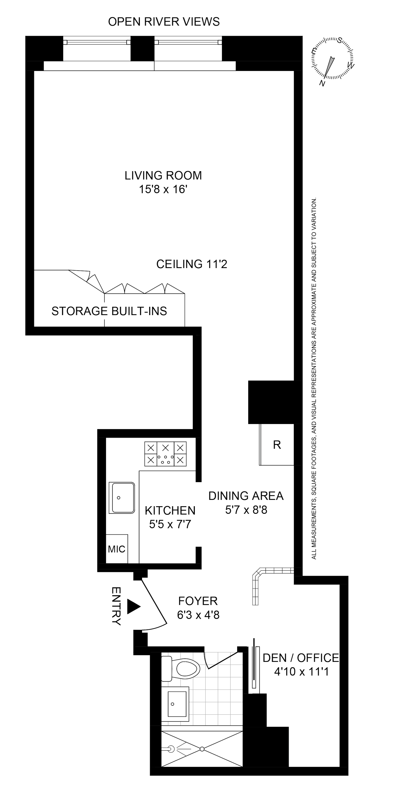 Floorplan for 3 Hanover Square, 10H