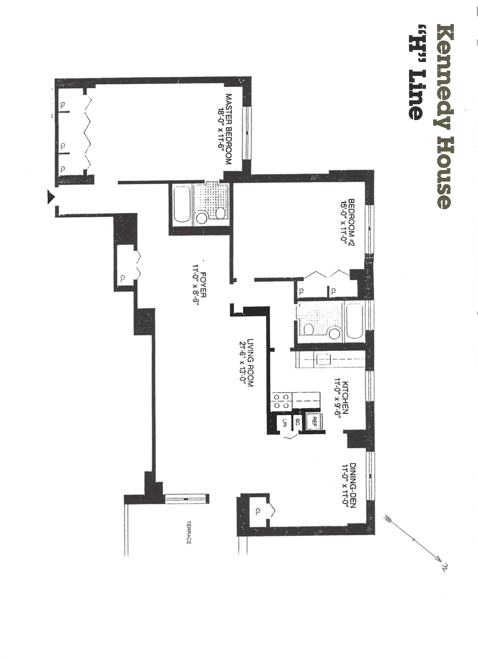 Floorplan for 110-11 Queens Blvd, 23H