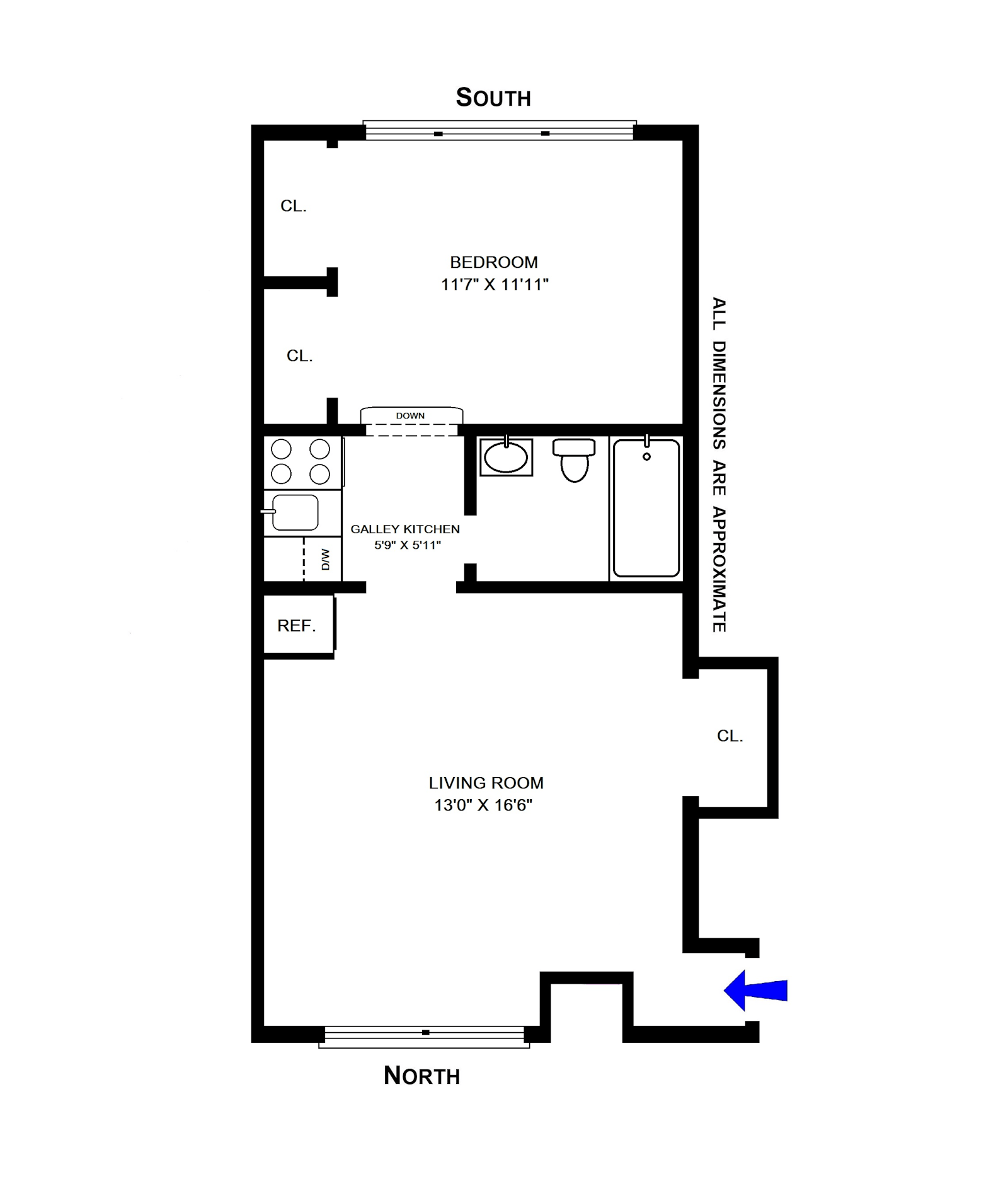 Floorplan for 245 West 72nd Street, 4B