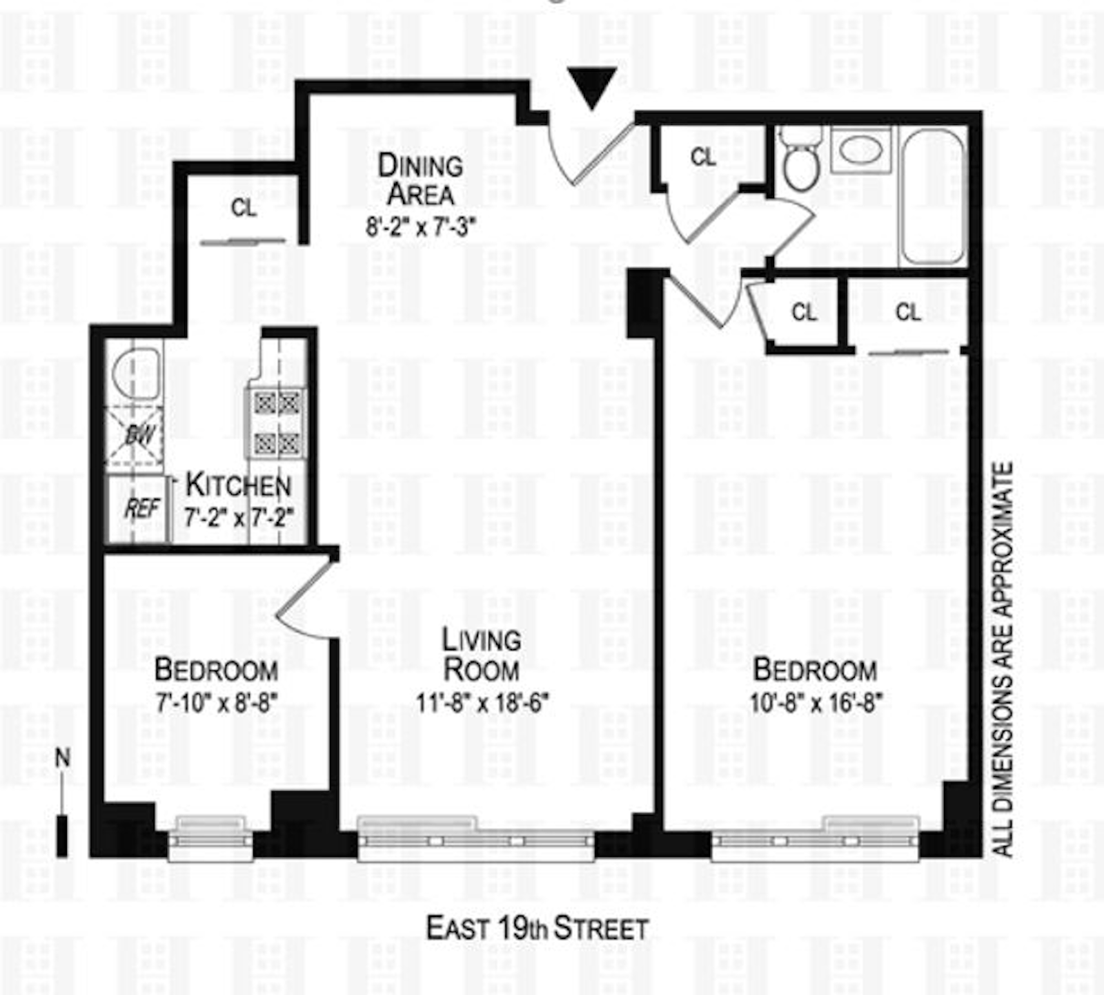 Floorplan for 222 East 19th Street, 1E