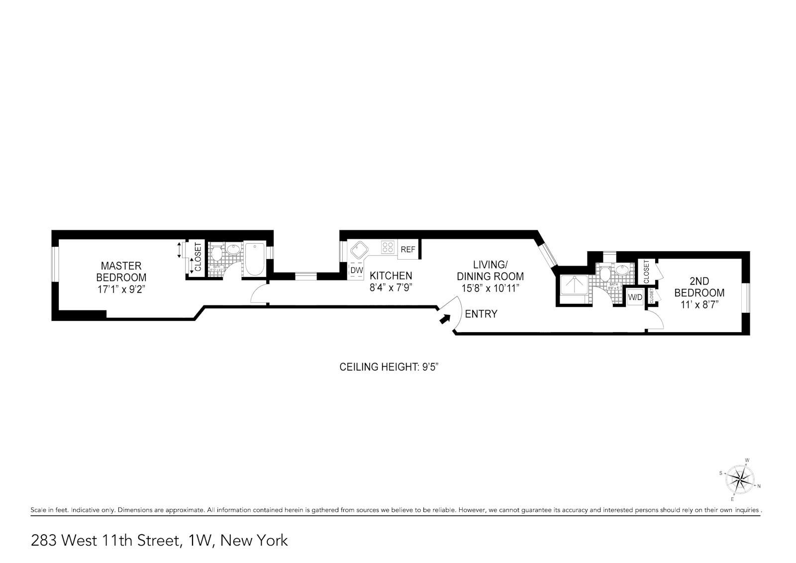 Floorplan for 283 West 11th Street, 1W