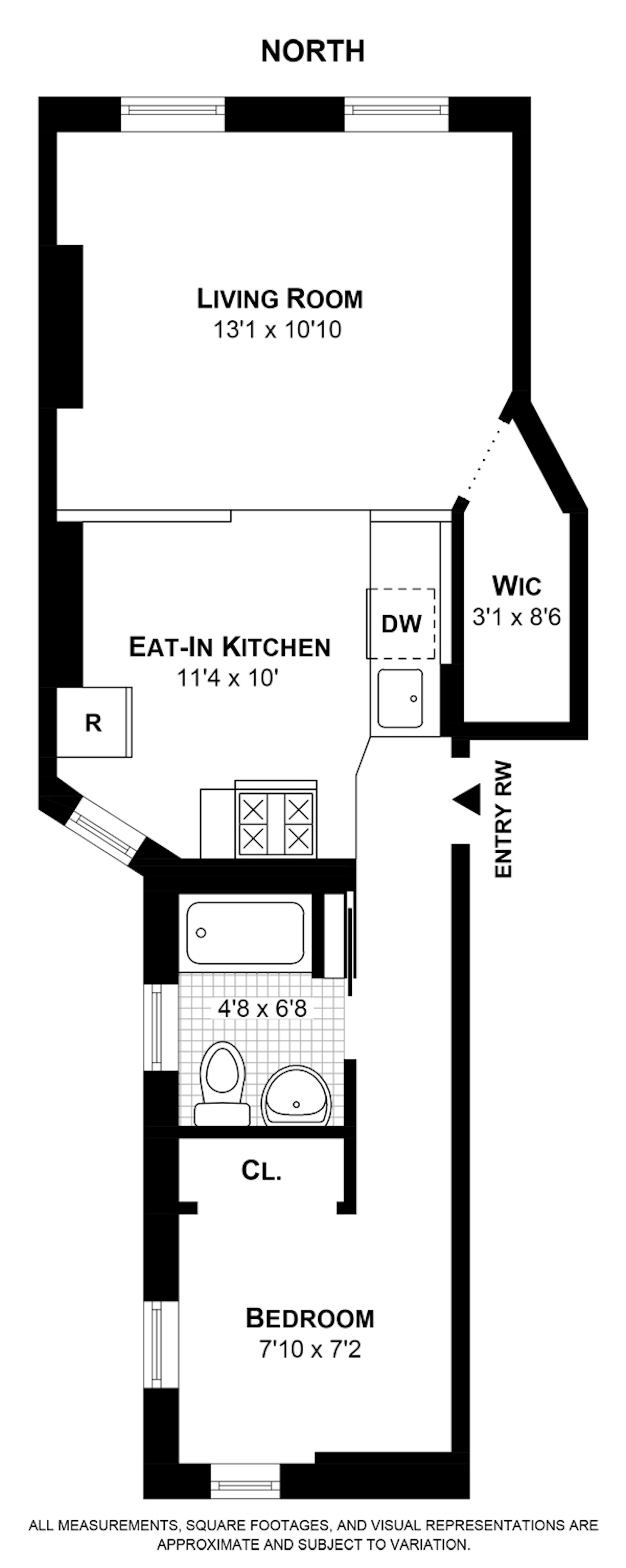 Floorplan for 347 West 44th Street, 4RW