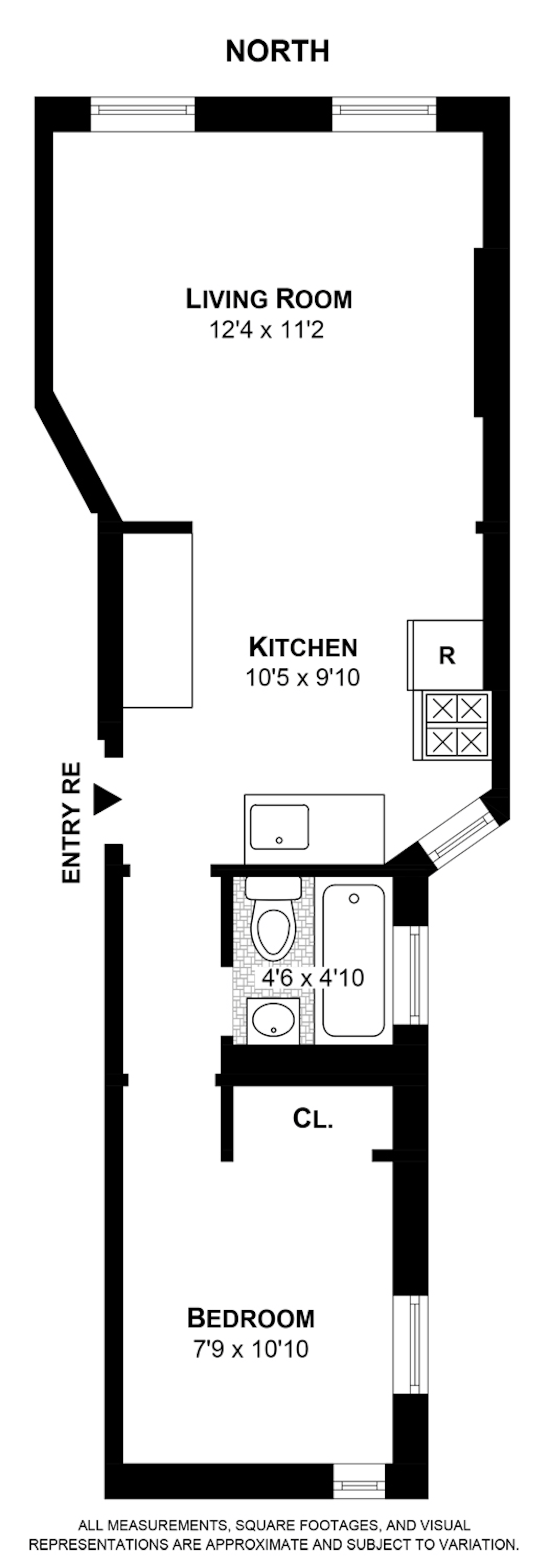 Floorplan for 347 West 44th Street, 4RE