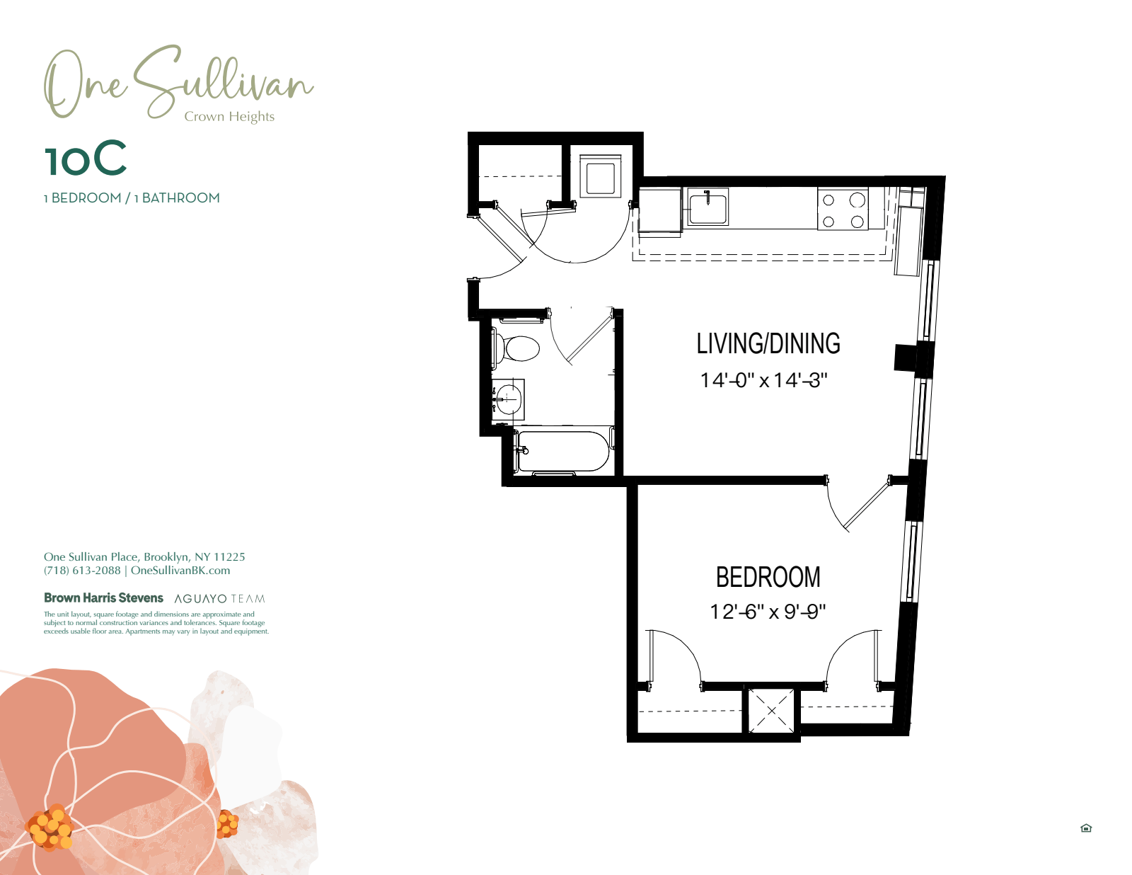 Floorplan for 1 Sullivan Place, 10C