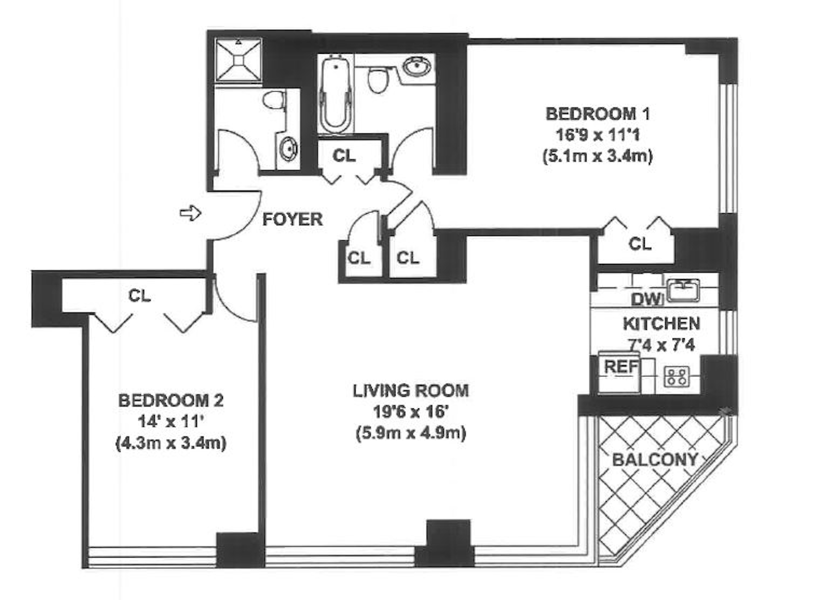 Floorplan for 236 East 47th Street, 18E