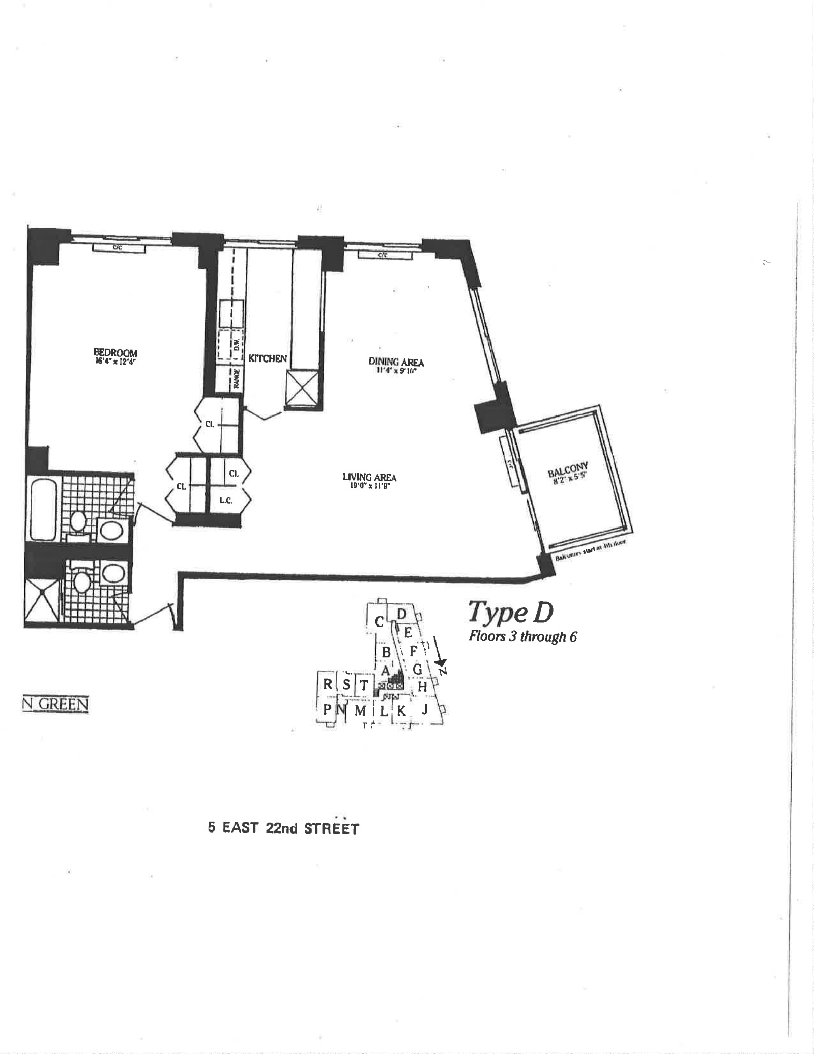 Floorplan for 5 East 22nd Street, 5D