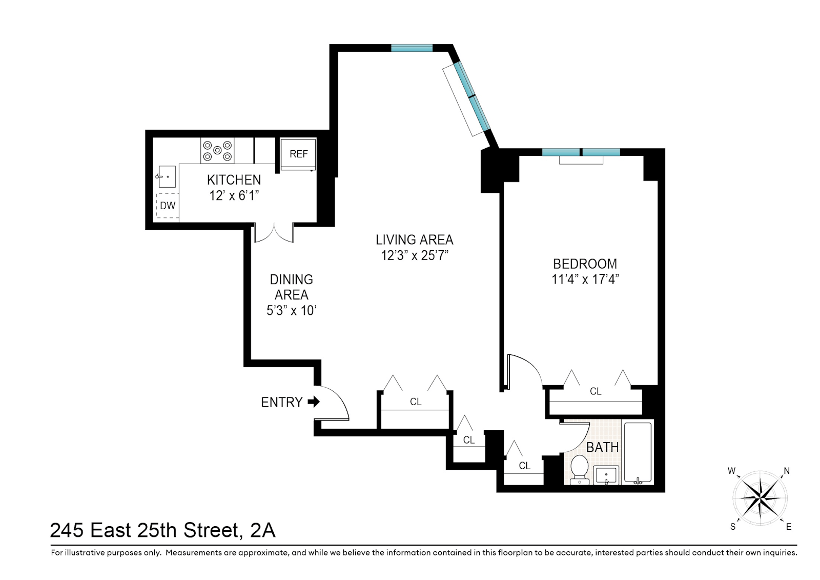 Floorplan for 245 East 25th Street, 2A