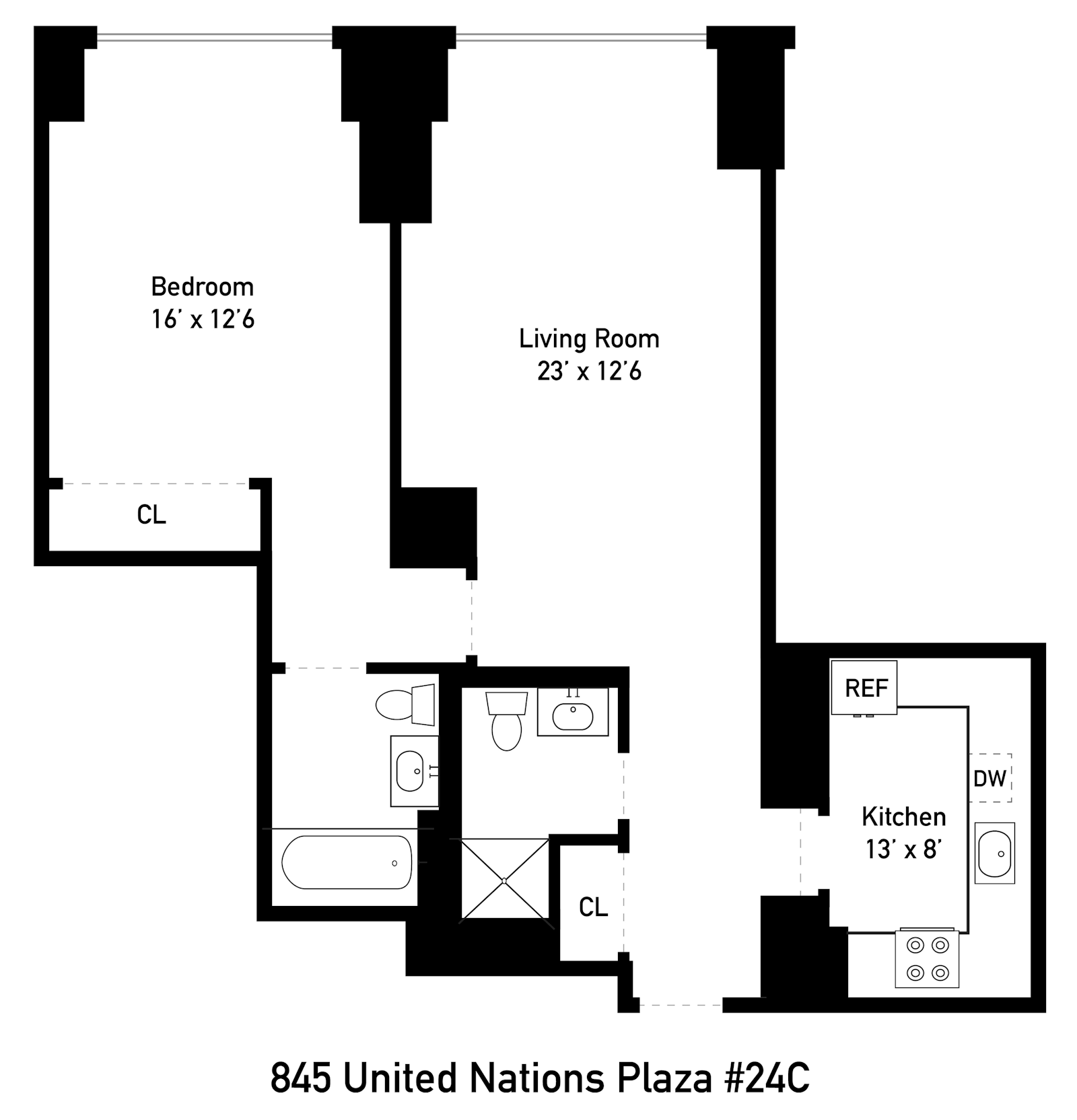 Floorplan for 845 United Nations Plaza, 24C