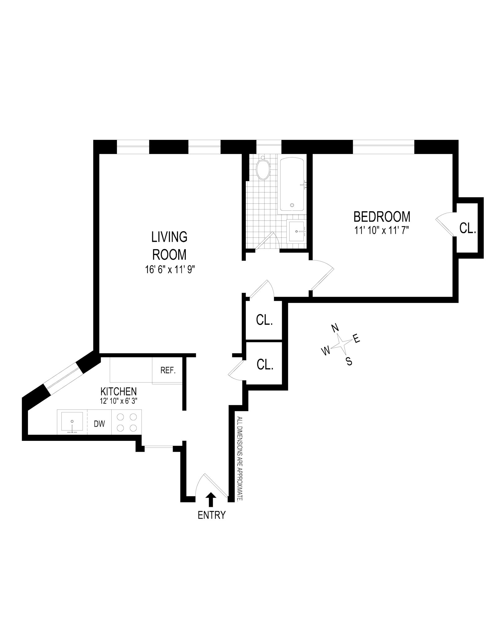 Floorplan for 99 East 4th Street, 3H