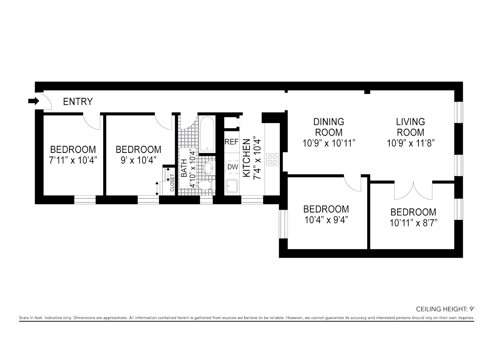 Floorplan for 61 East 95th Street, 7