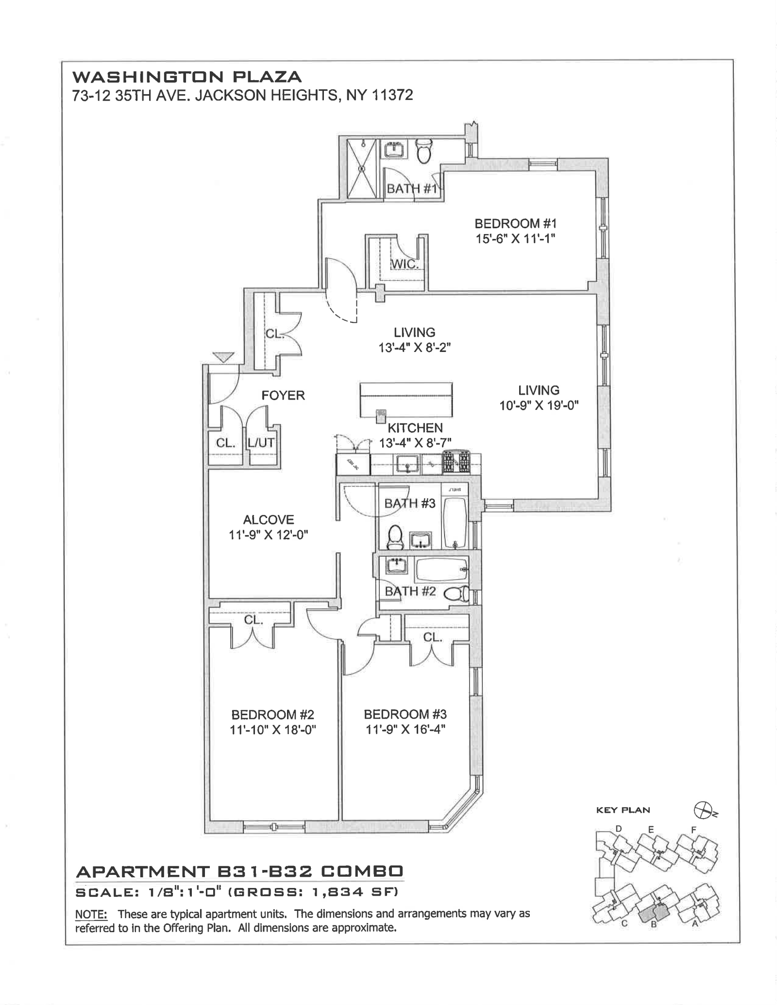 Floorplan for 73 -12 35th Avenue, B31/32