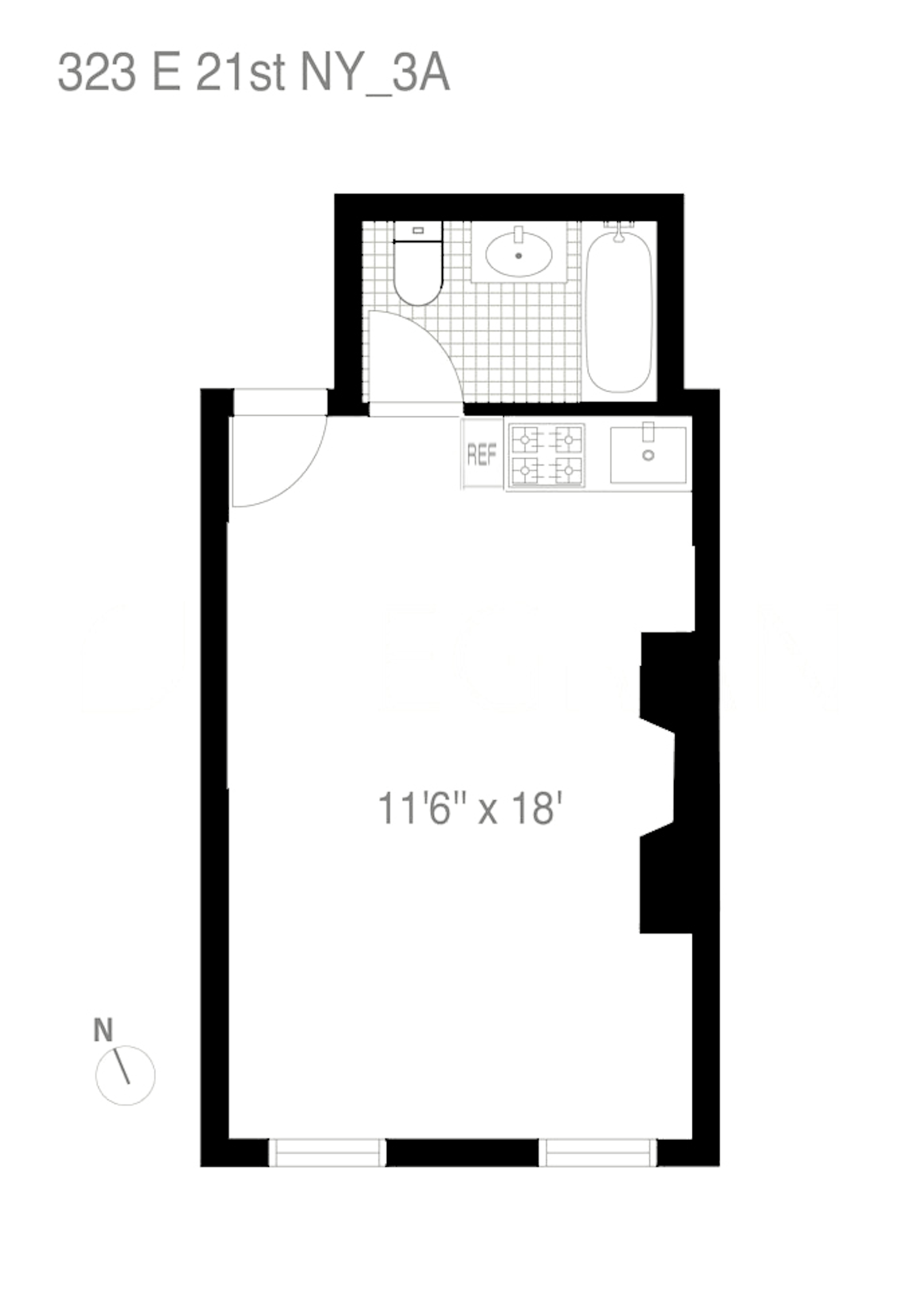 Floorplan for 323 East 21st Street, 3A