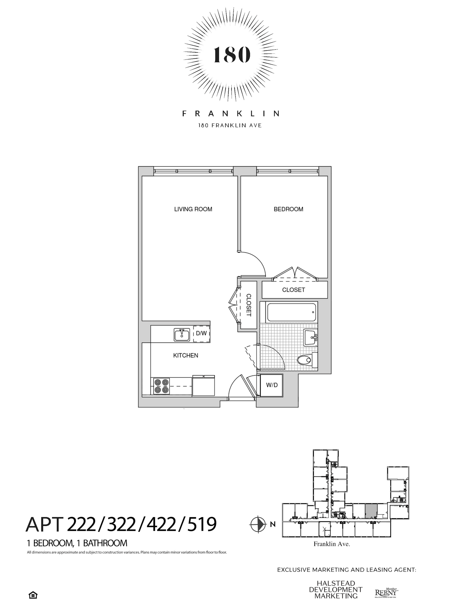 Floorplan for 180 Franklin Avenue, 322