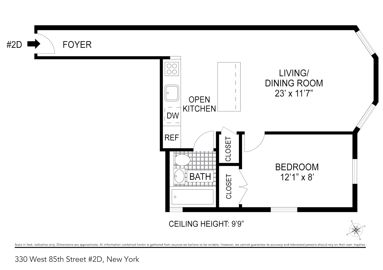 Floorplan for 330 West 85th Street, 2D