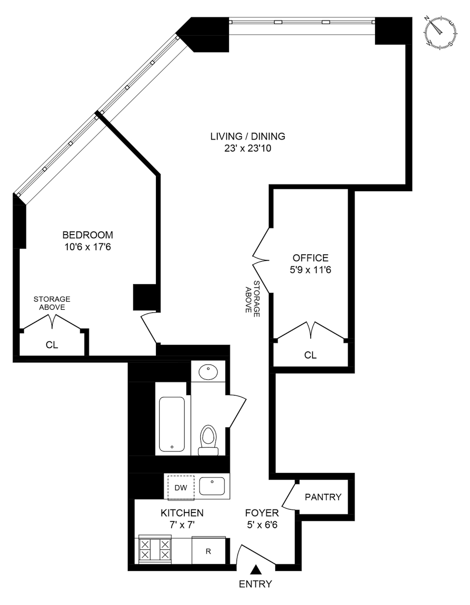 Floorplan for 310 East 46th Street, 15A