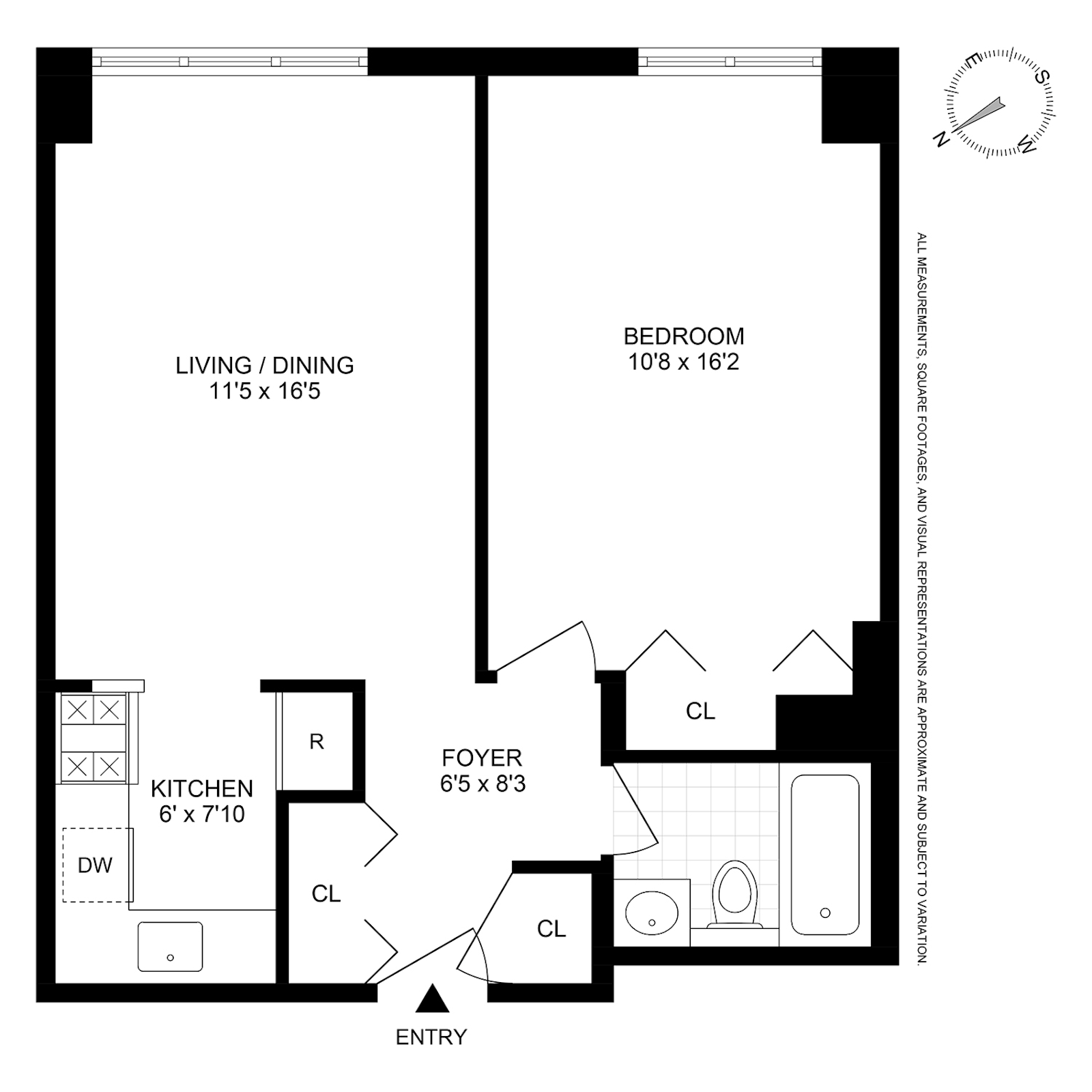 Floorplan for 300 West 110th Street, 20D