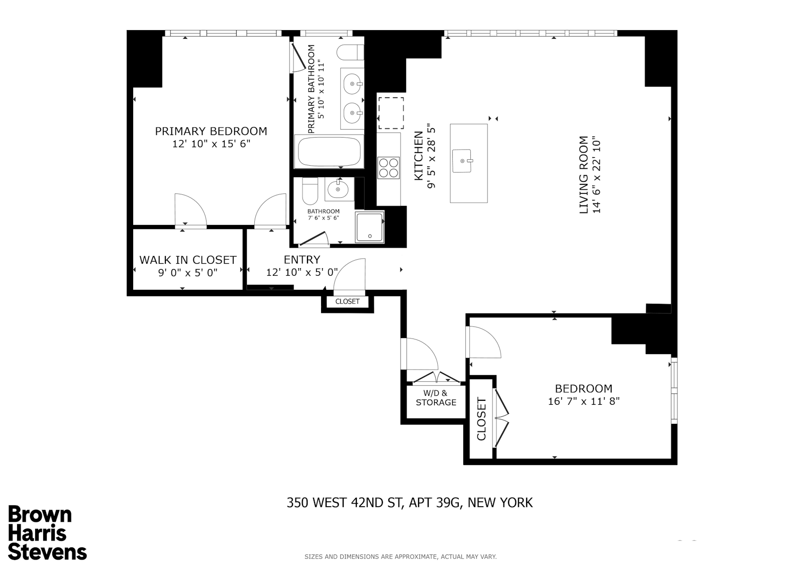 Floorplan for 350 West 42nd Street, 39G